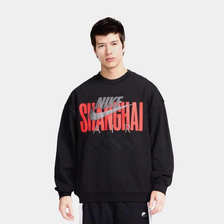 nike air crewneck sweatshirt white black red