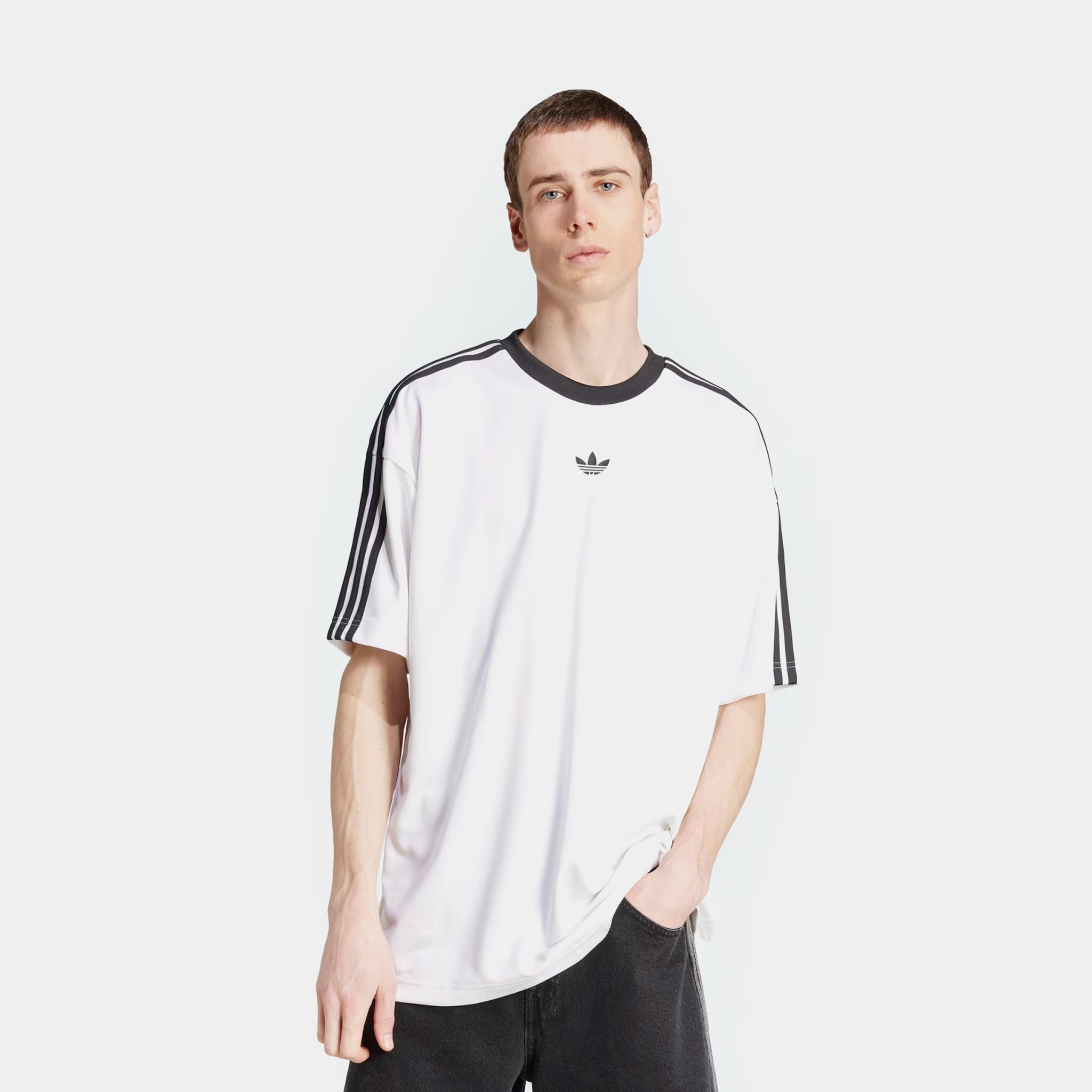 adidas Adicolor Jacquard Mens Jersey White Black JW5877 – Shoe Palace