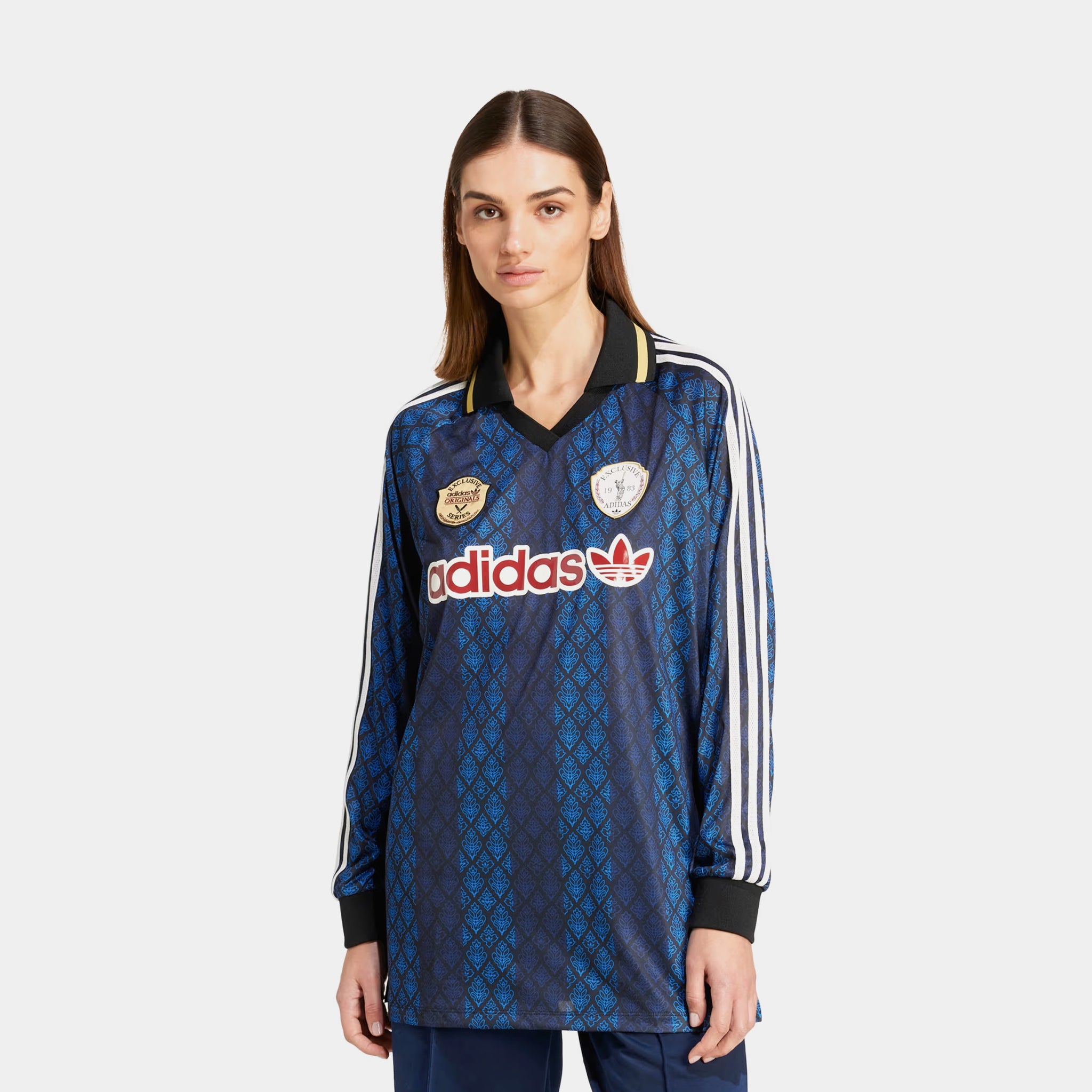 adidas Originals Retro Cricket Womens Jersey Black Night Indigo
