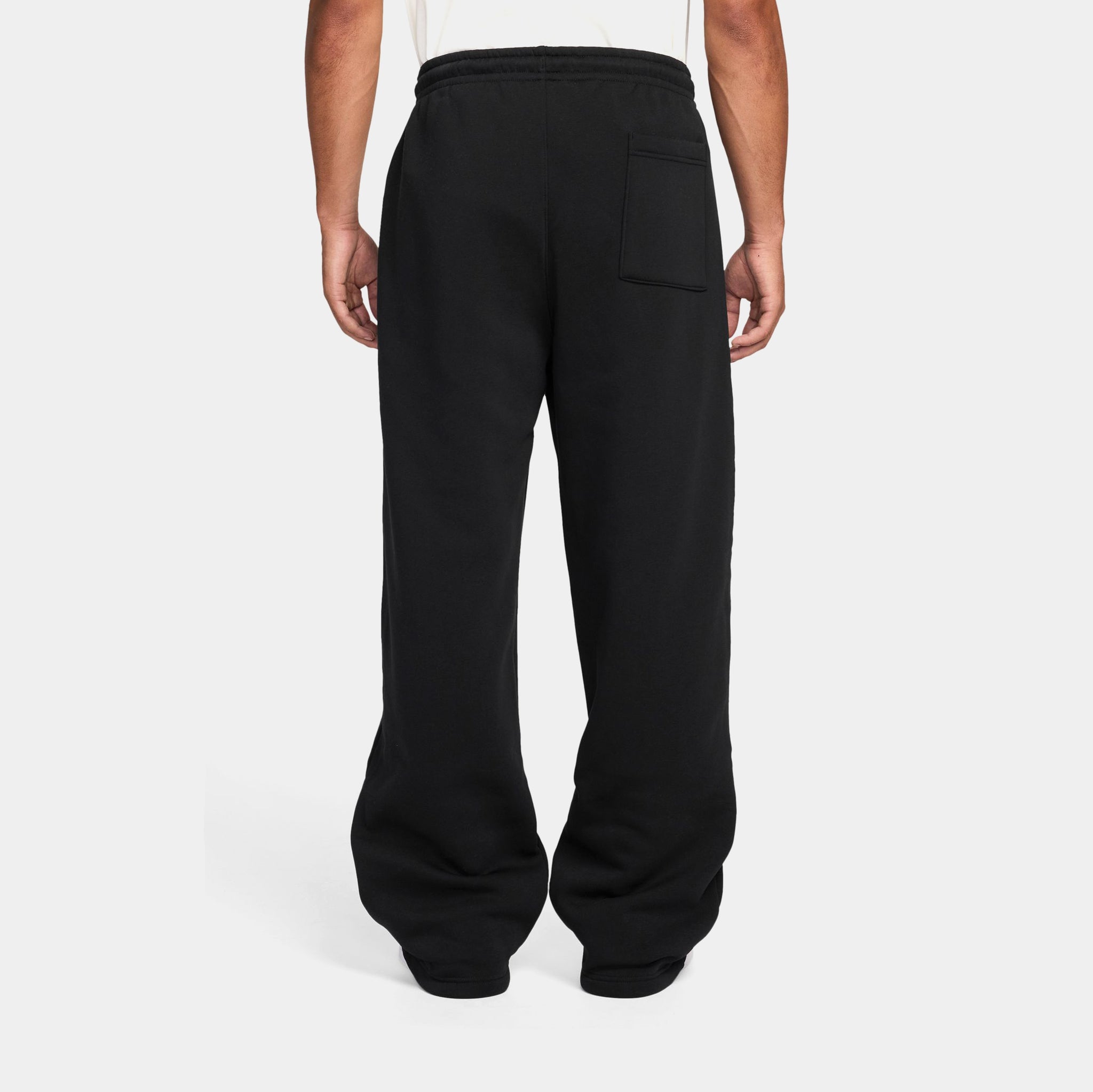 Jordan Brooklyn Fleece Oversized Open Hem Mens Pants Black Sail