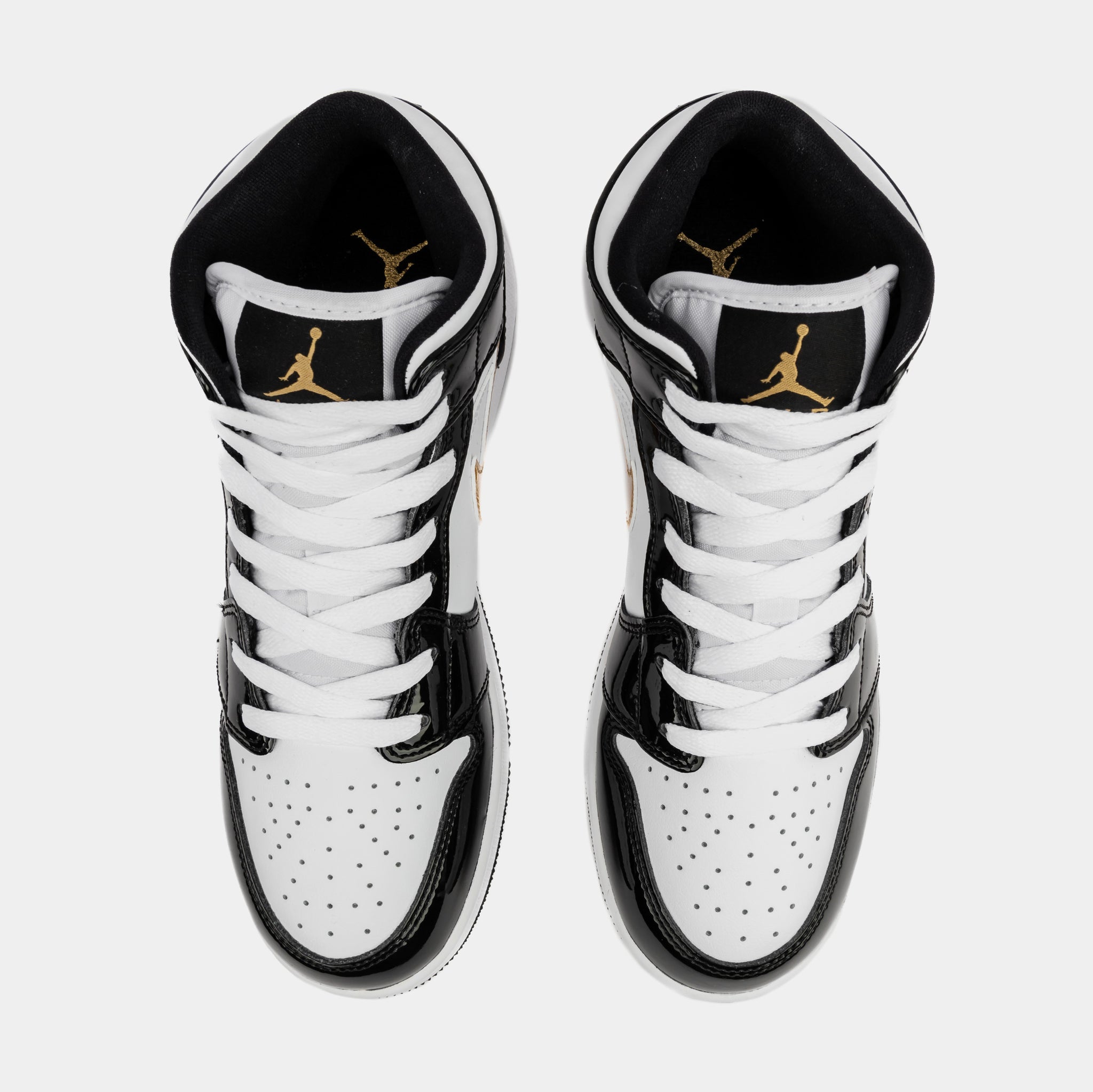 Jordan Air Jordan Mid Patent Black Gold SE Grade School