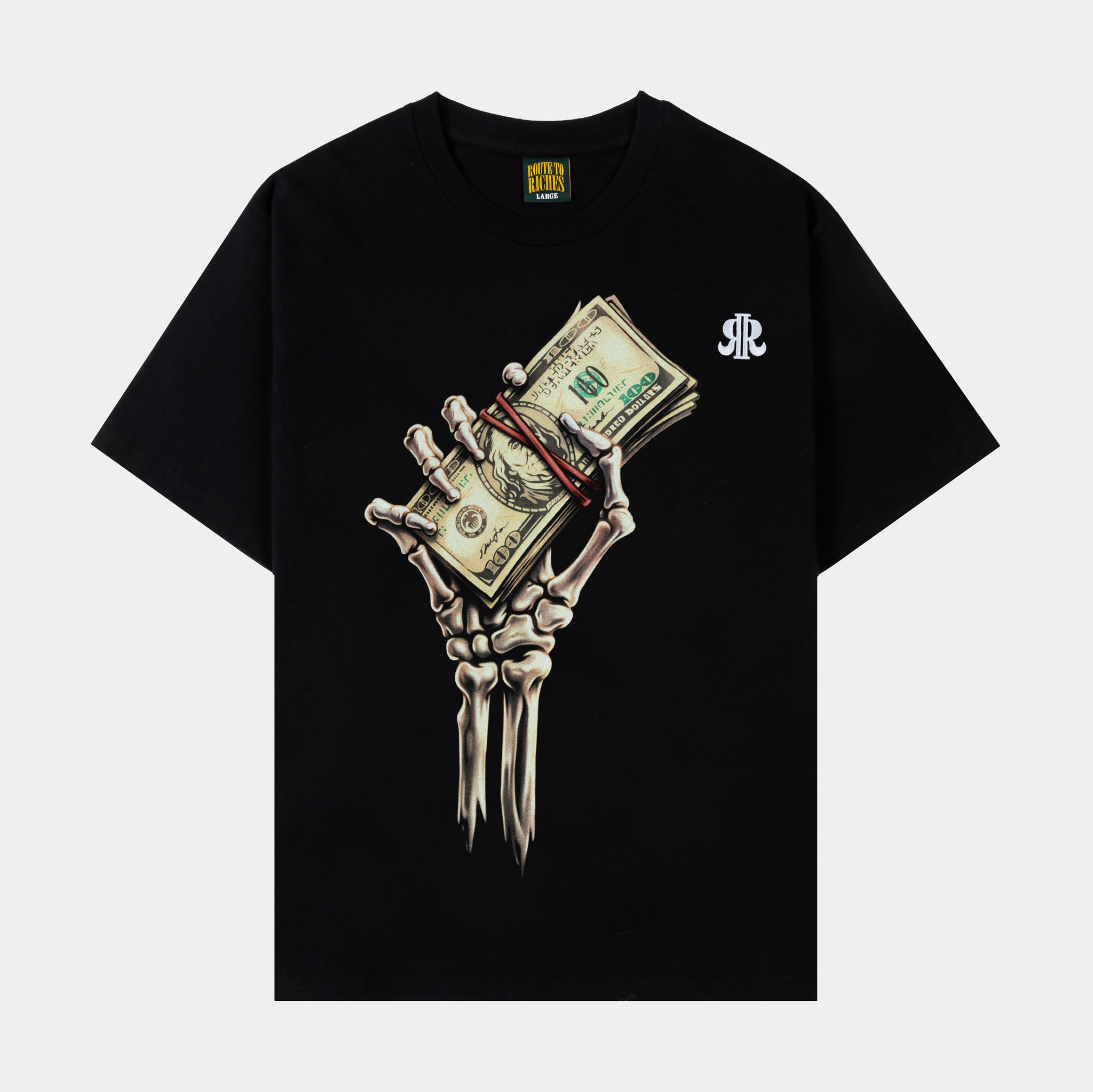 Route To Riches Money On Mind Mens Short Sleeve Shirt Black Green