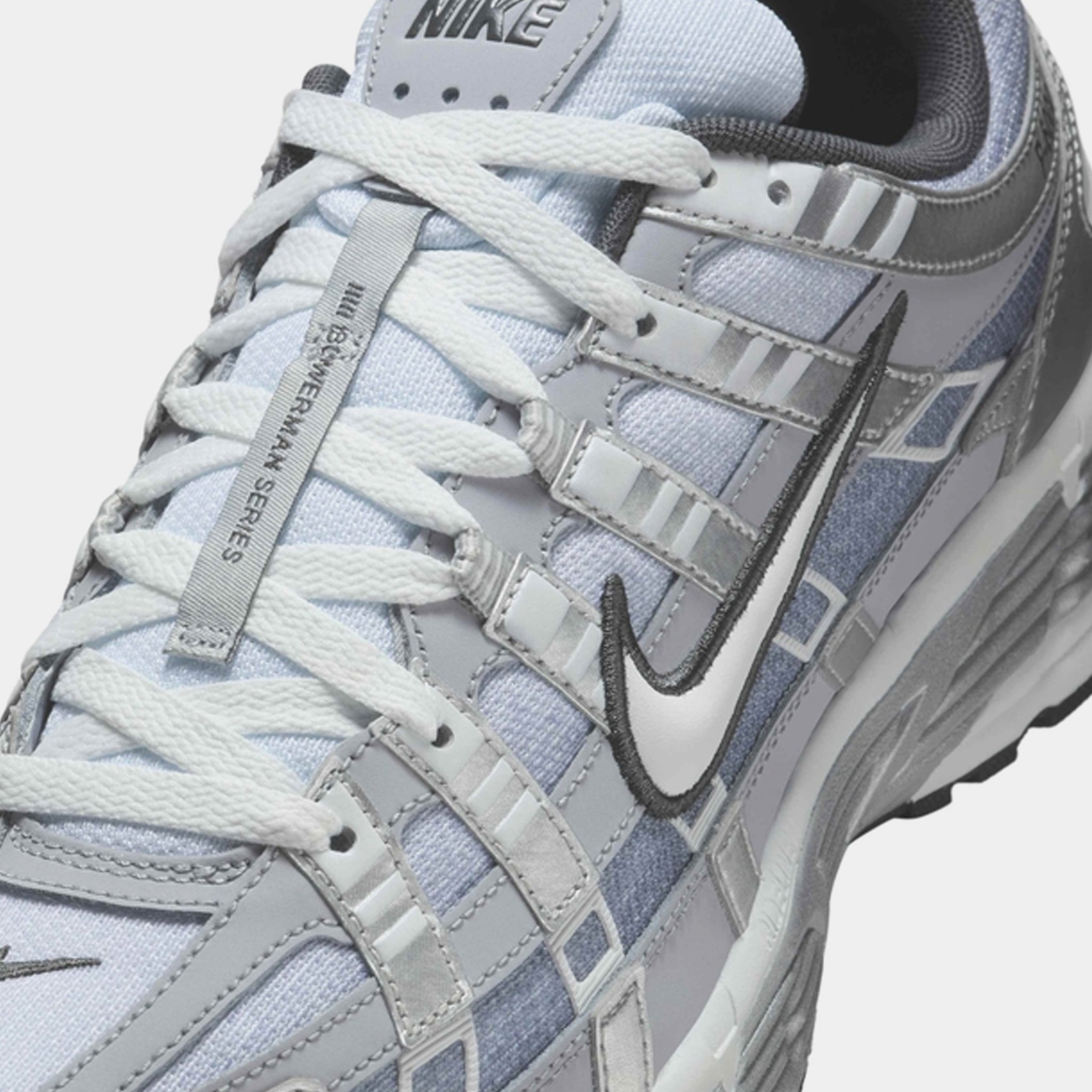 シロ様 Nike P-6000 Mens Running Shoes Metallic Silver Summit White-Wolf