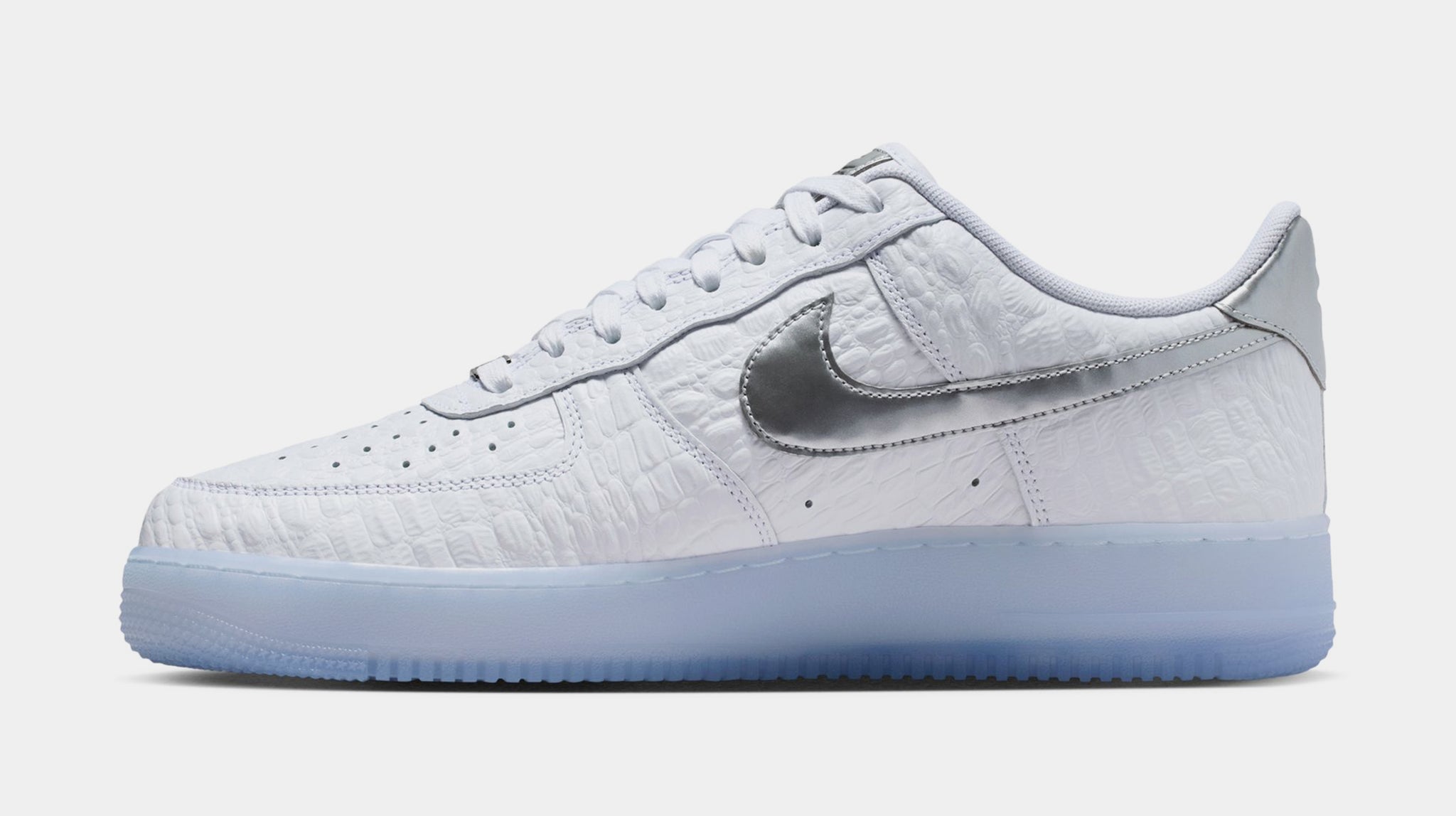 Nike Air Force 1 Mens Lifestyle Shoes White Chrome Blue Tint Pure 