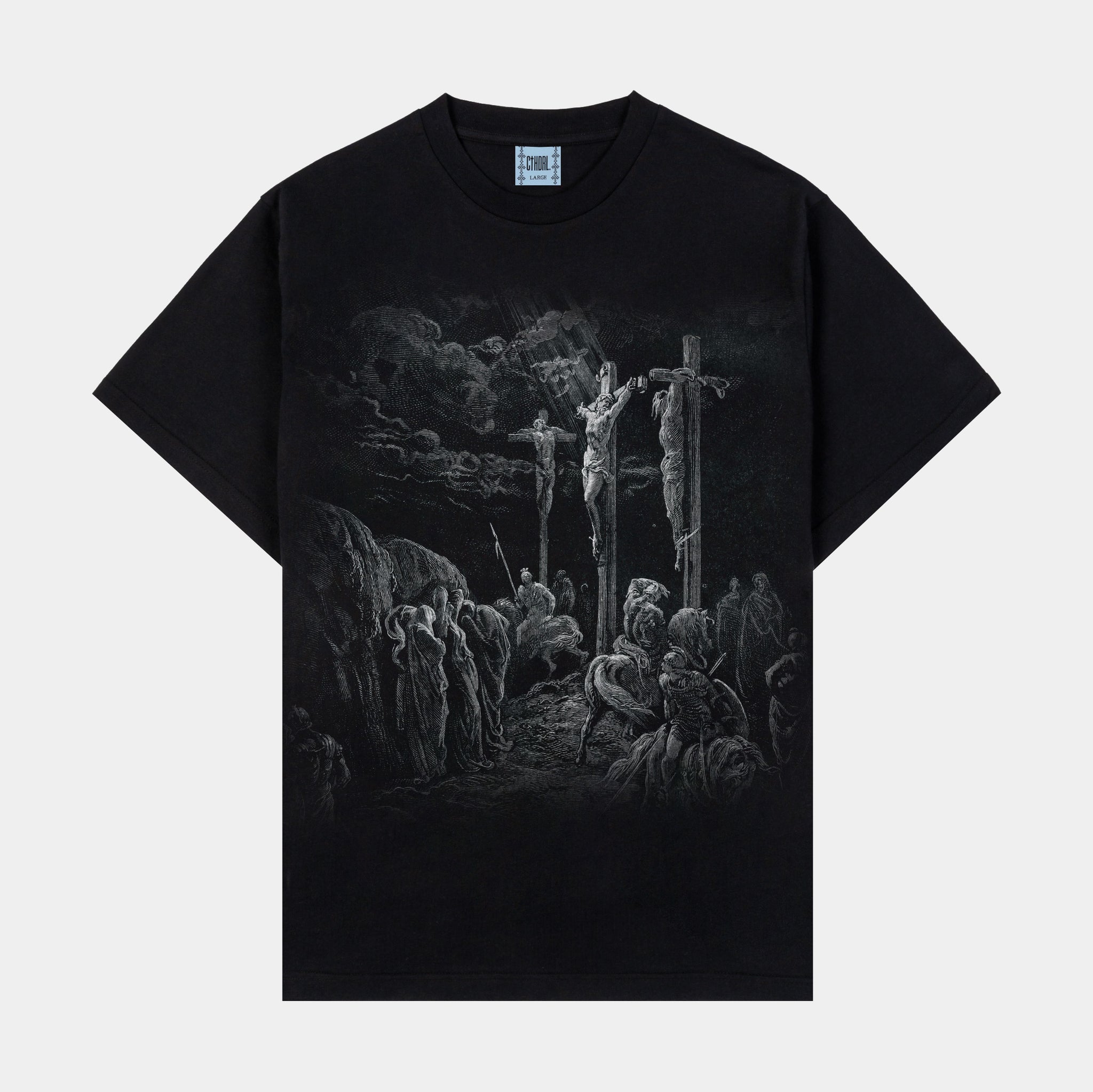 CTHDRL Crucifix Washed Mens Short Sleeve Shirt Black MARSS10 