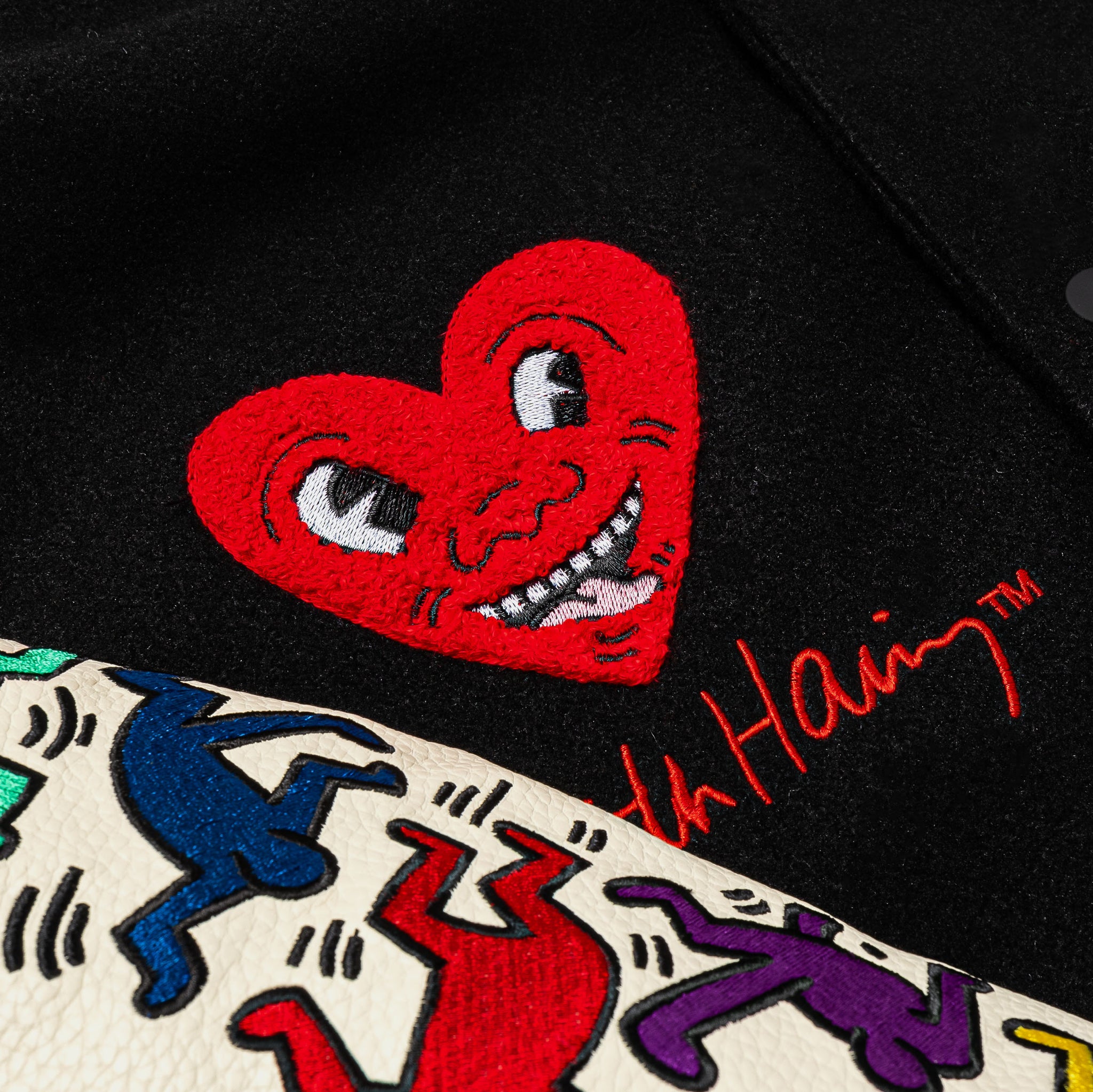 Shoe Palace SP x Keith Haring Varsity Mens Jacket Black Cream 