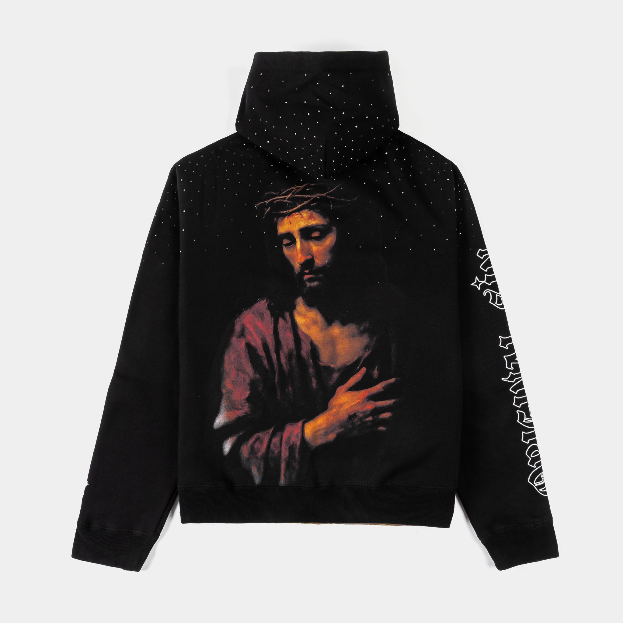 Original Sin Jesus Letters Zip Up Mens Hoodie Black White OSZH105 