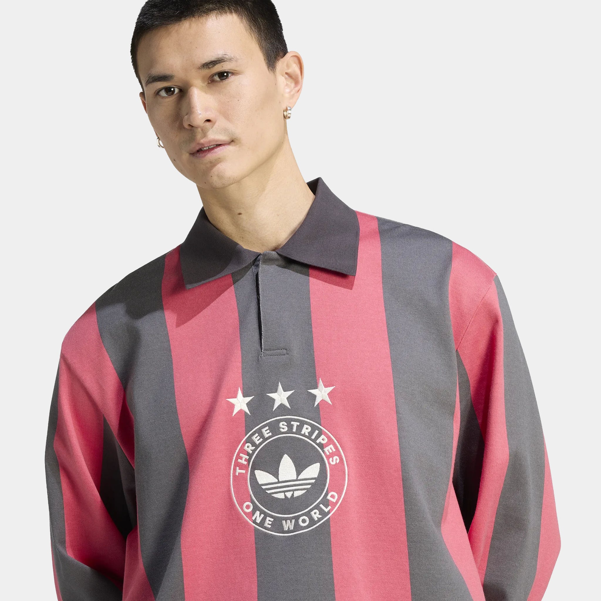 adidas Originals Graphic Polo Mens Long Sleeve Shirt Utility black