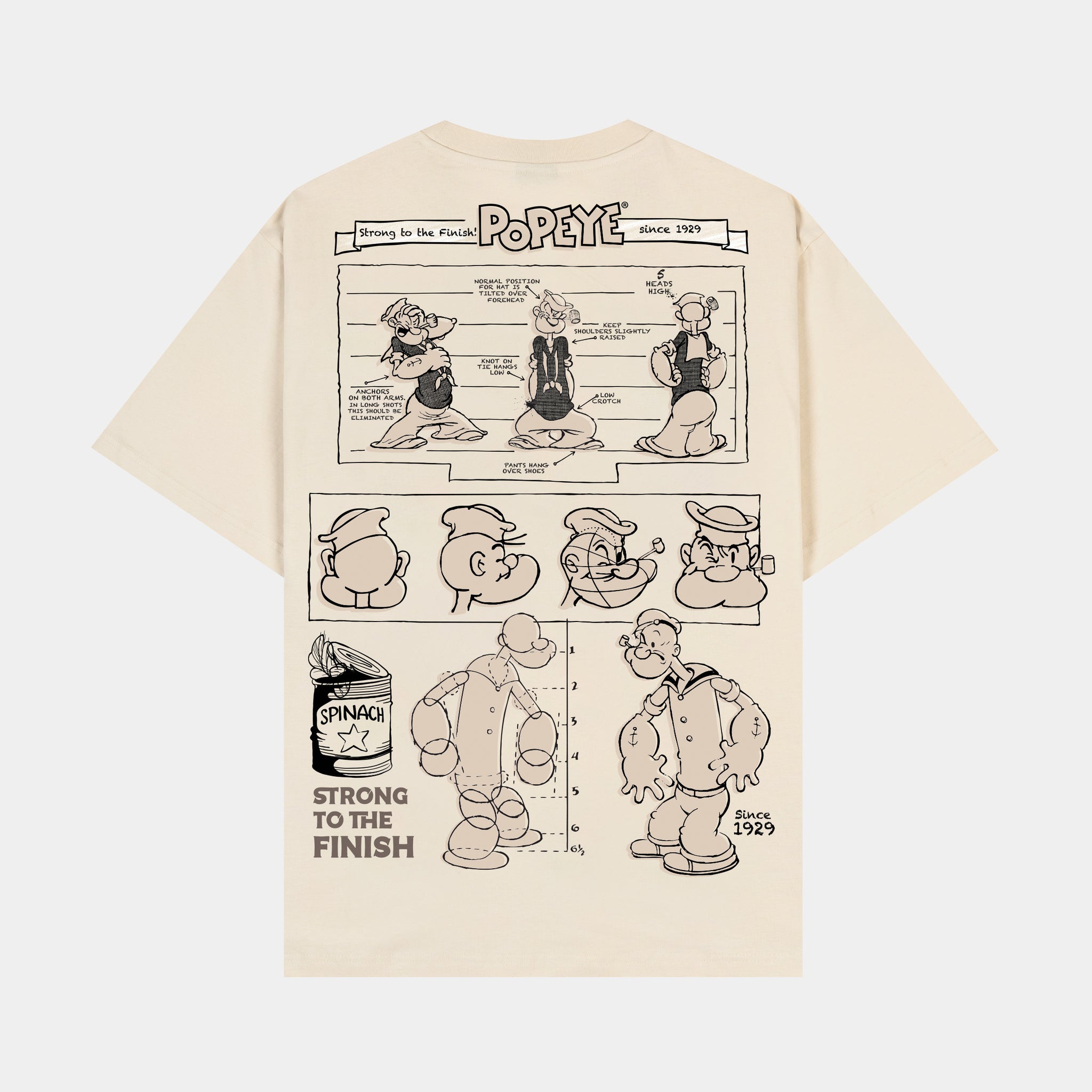 SP x Popeye What I Yam Mens Short Sleeve Shirt Beige Black