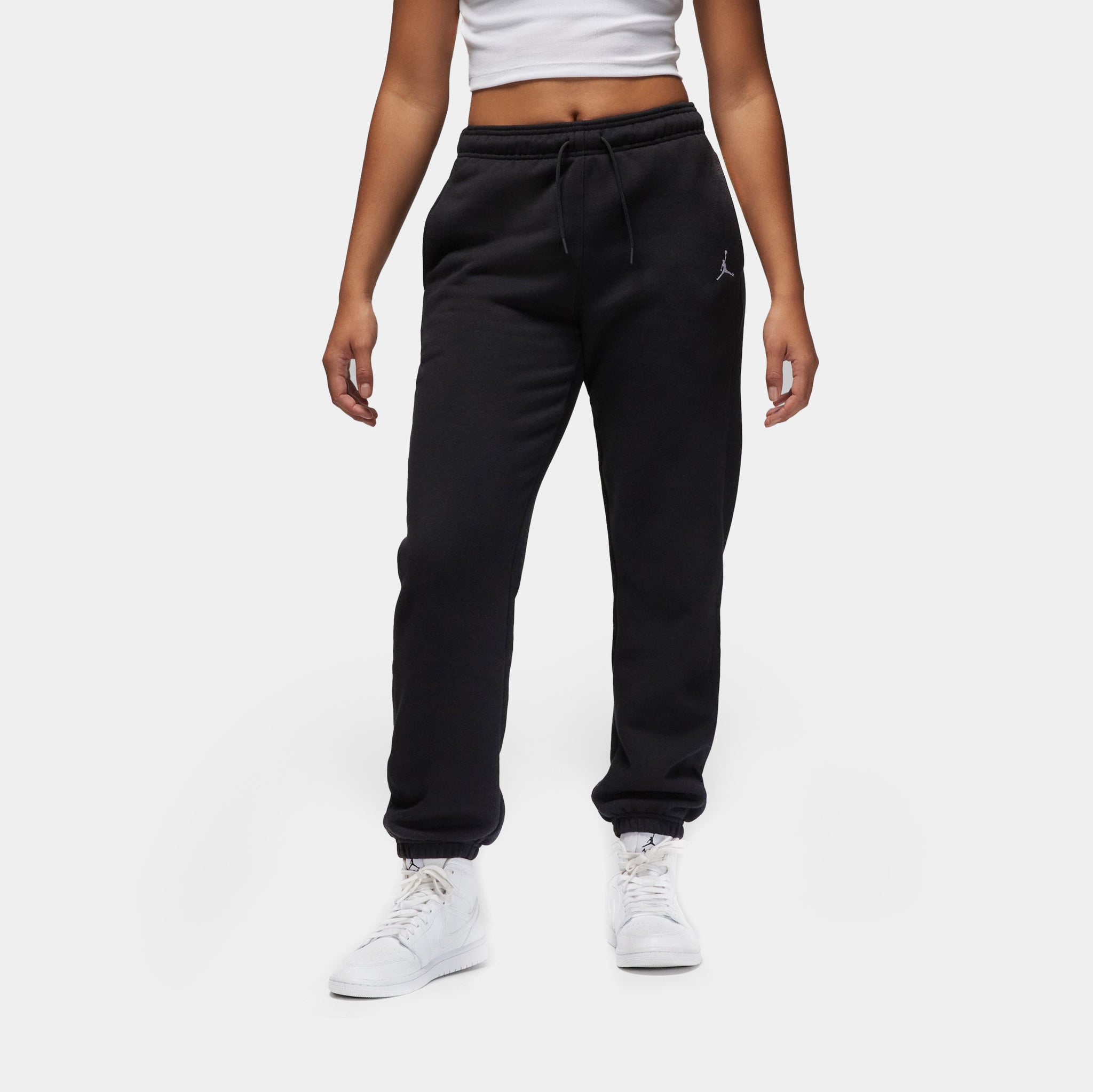 Jordan Brooklyn Fleece Joggers Womens Pants Black White FN4494-010