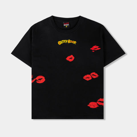 SP x Betty Boop Kisses Womens Short Sleeve Shirt Black Red