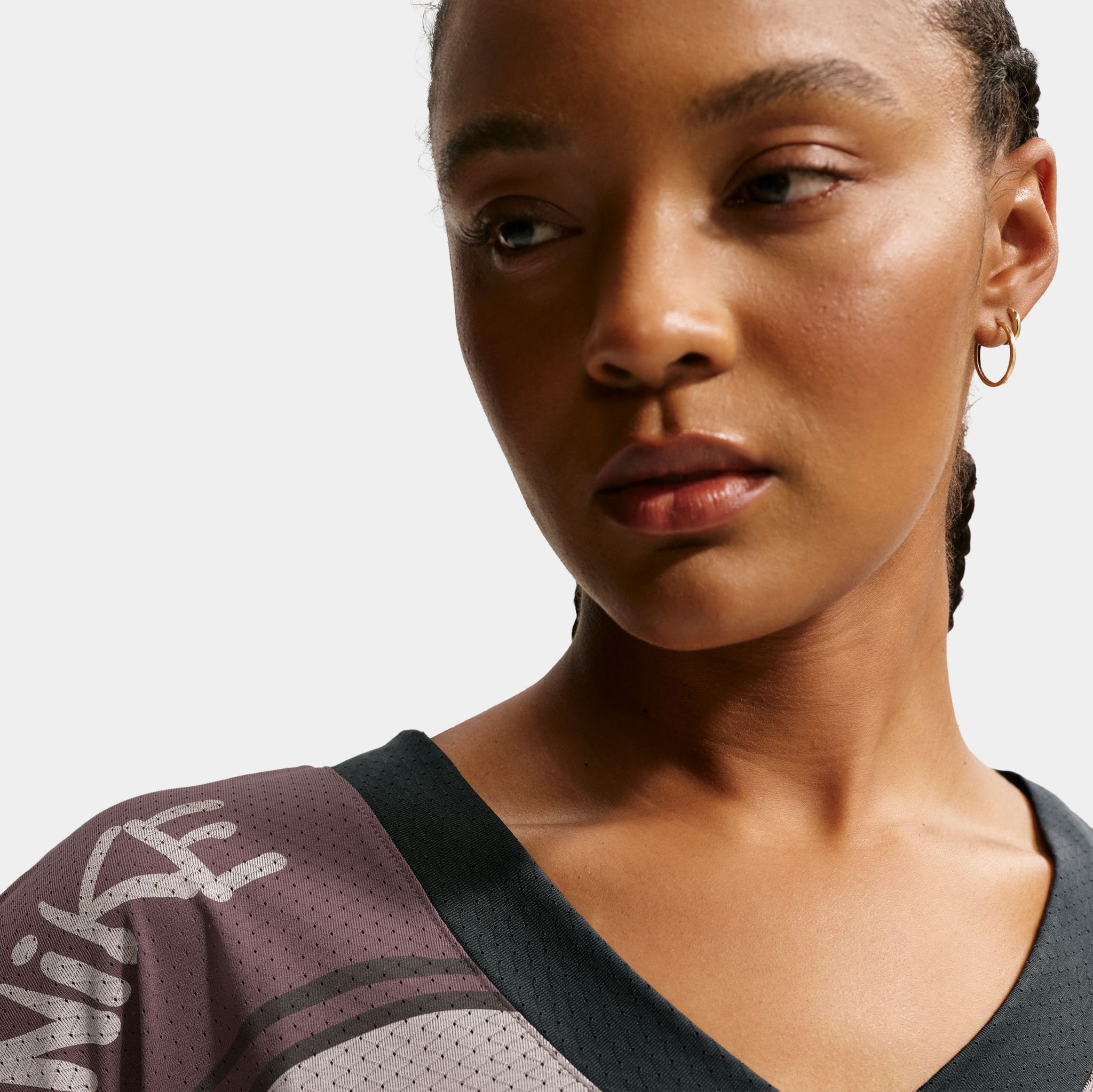 Nike NSW Oversized Cropped Womens Jersey Brown Grey IQ0063-502