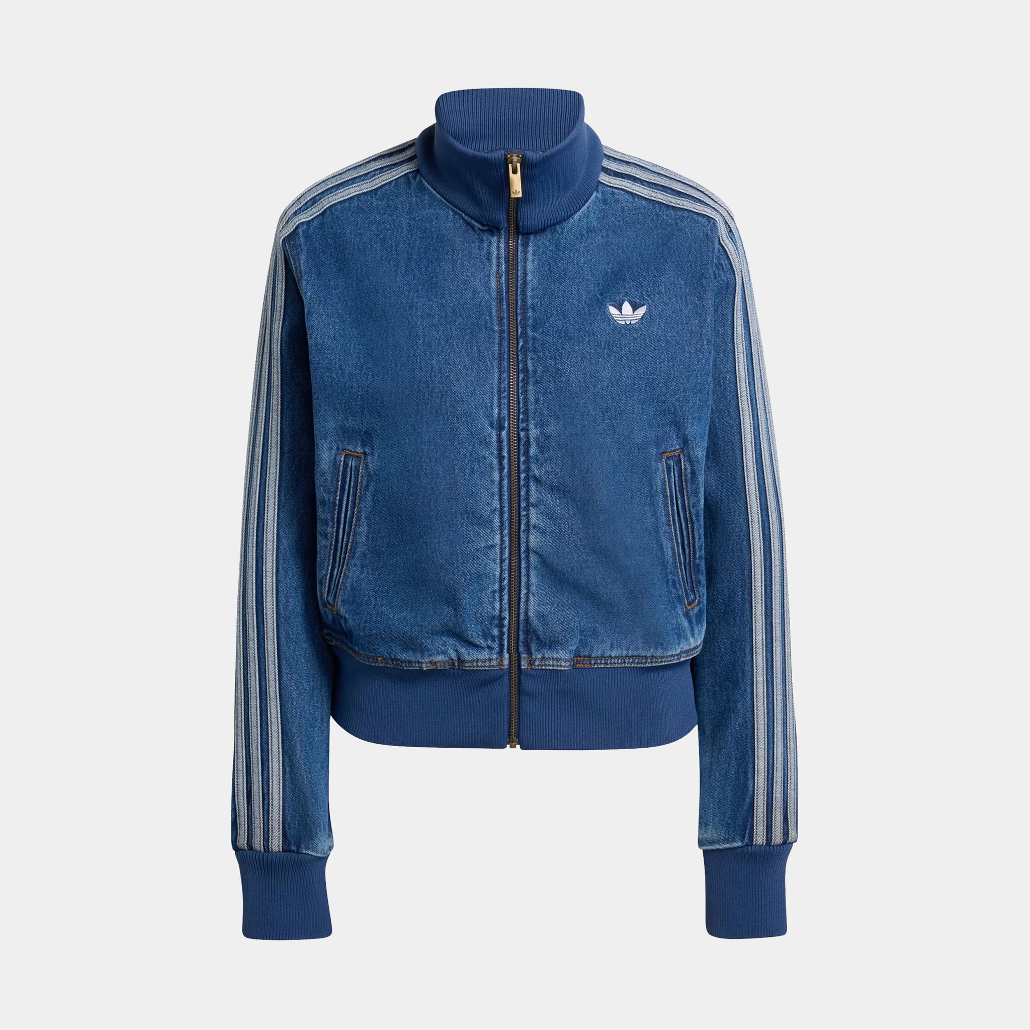 adidas Denim Firebird Track Womens Jacket Medium Vintage Denim 
