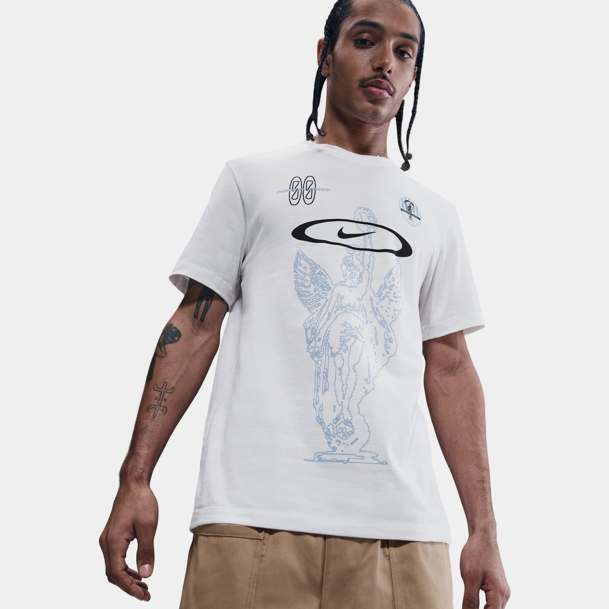 Nike NSW Victory Graphic Mens Short Sleeve Shirt White Black