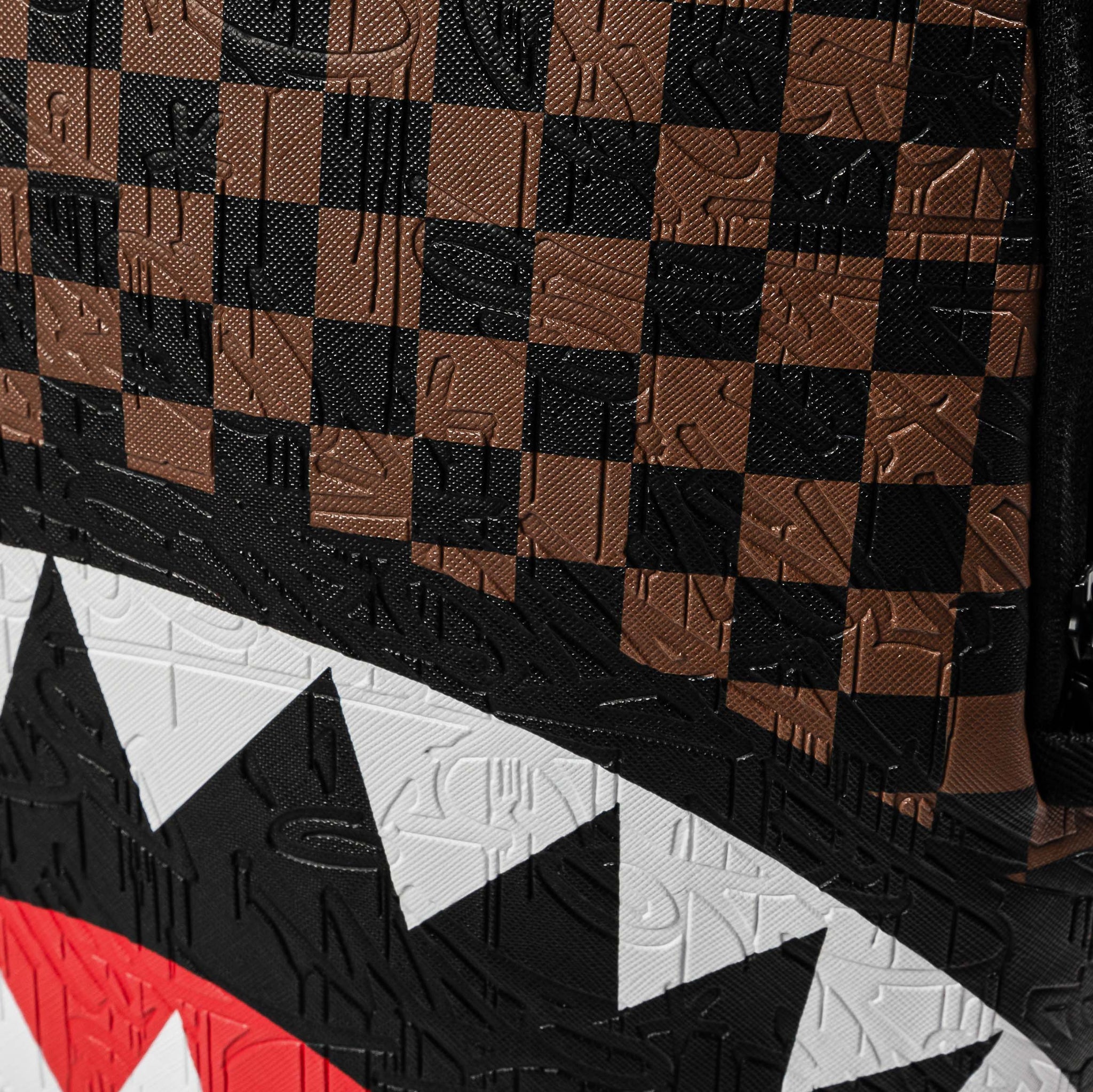 Sprayground Emboss 2 Checkered Mens Backpack Black Brown