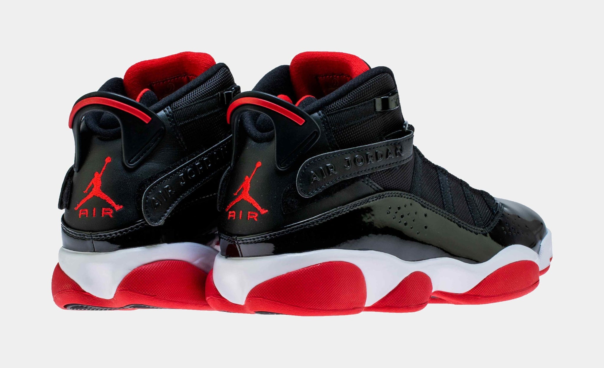 Jordan Rings Bred Mens Basketball Shoes Black Varsity Red White - Main Image