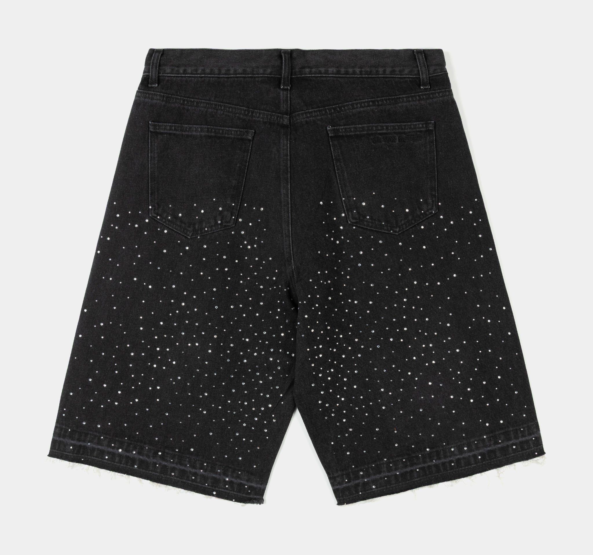 Maison Article Bling Crosses Denim Mens Shorts Black MADS206