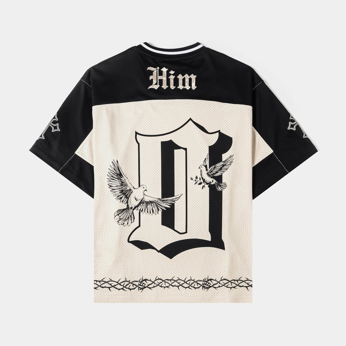 Savior Mesh CTHDRL Savior Mesh Mens Jersey Beige Black MRMJ201 – Shoe Palace