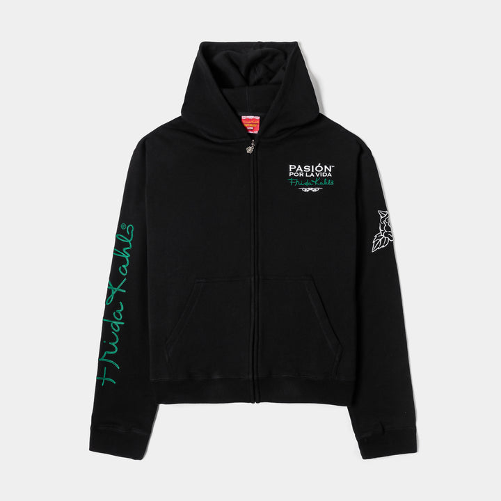 Shoe Palace SP x Frida Kahlo Skull Zip Up Mens Hoodie Black Green