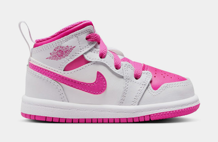 Air Jordan 1 Mid ホワイト/ピンク Amazon.com | Jordan Air 1 Mid Grade School Iris Whisper/Fire