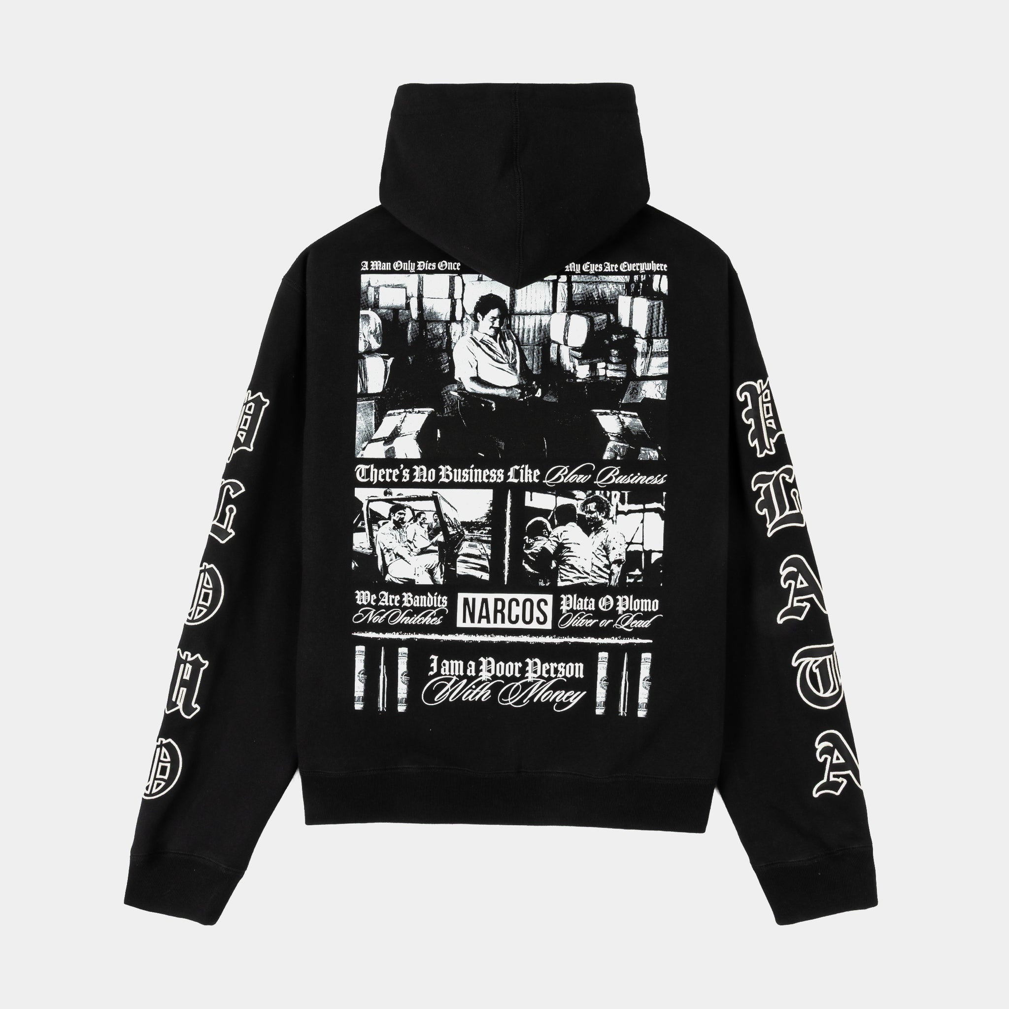 Shoe Palace SP x Narcos Zip Up Fleece Mens Hoodie Black White