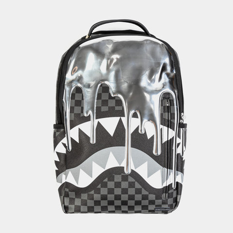 Sprayground Metallic Drips Mens Backpack Black Grey 910B6723NSZ