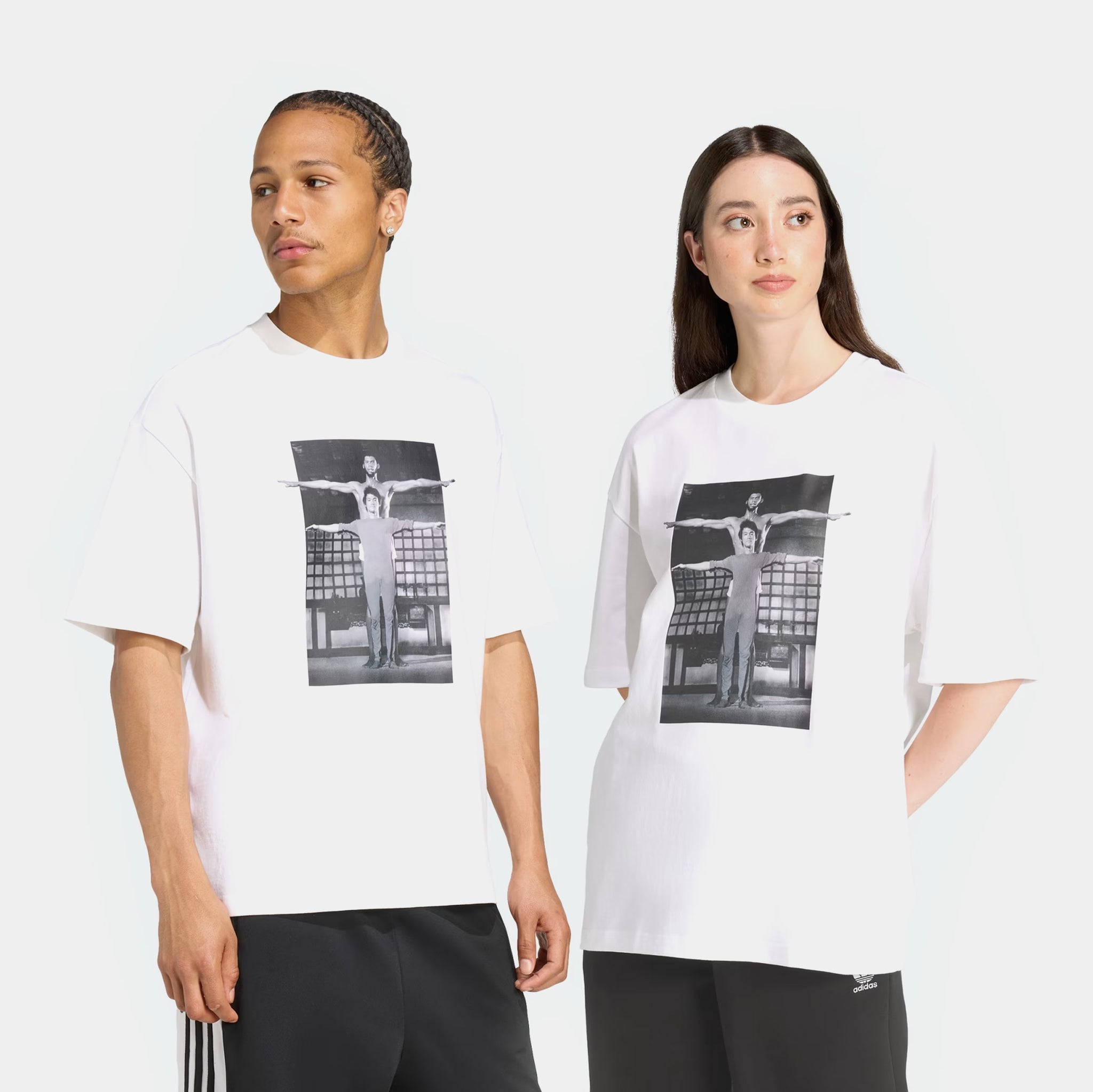 adidas Bruce Lee Icon Mens Short Sleeve Shirt White Yellow