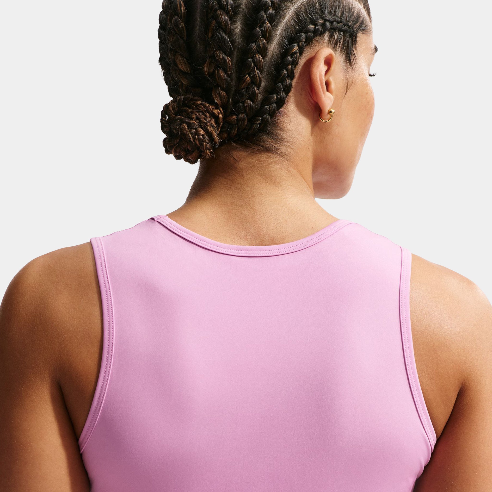 Nike Pro Dri Fit Cropped Womens Tank Top Light Magenta White