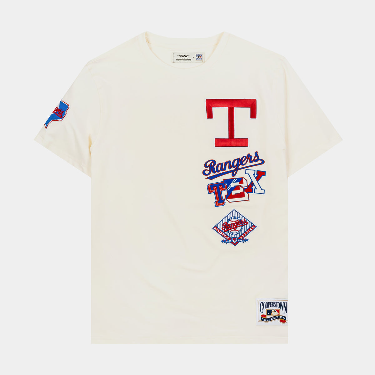 Pro Standard Texas Rangers Retro Ringer Mens Short Sleeve Shirt Beige ...