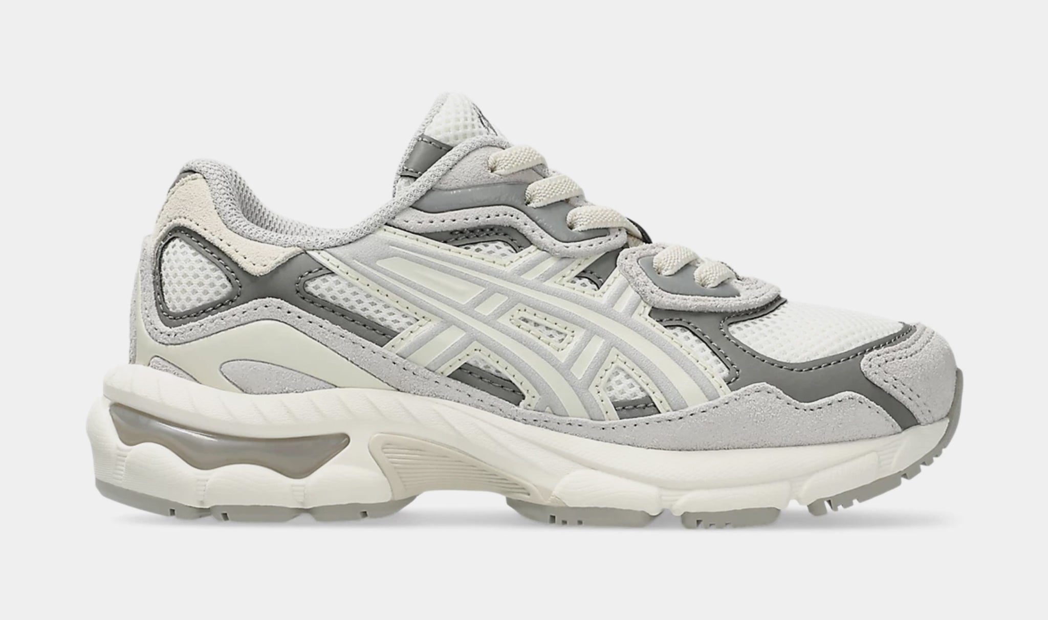 ASICS Gel NYC Preschool Running Shoes Cream Oyster Grey 1204A176 
