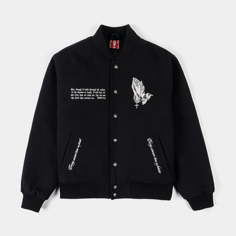 CTHDRL Cross Varsity Mens Jacket Black Black MRVJ201 – Shoe Palace