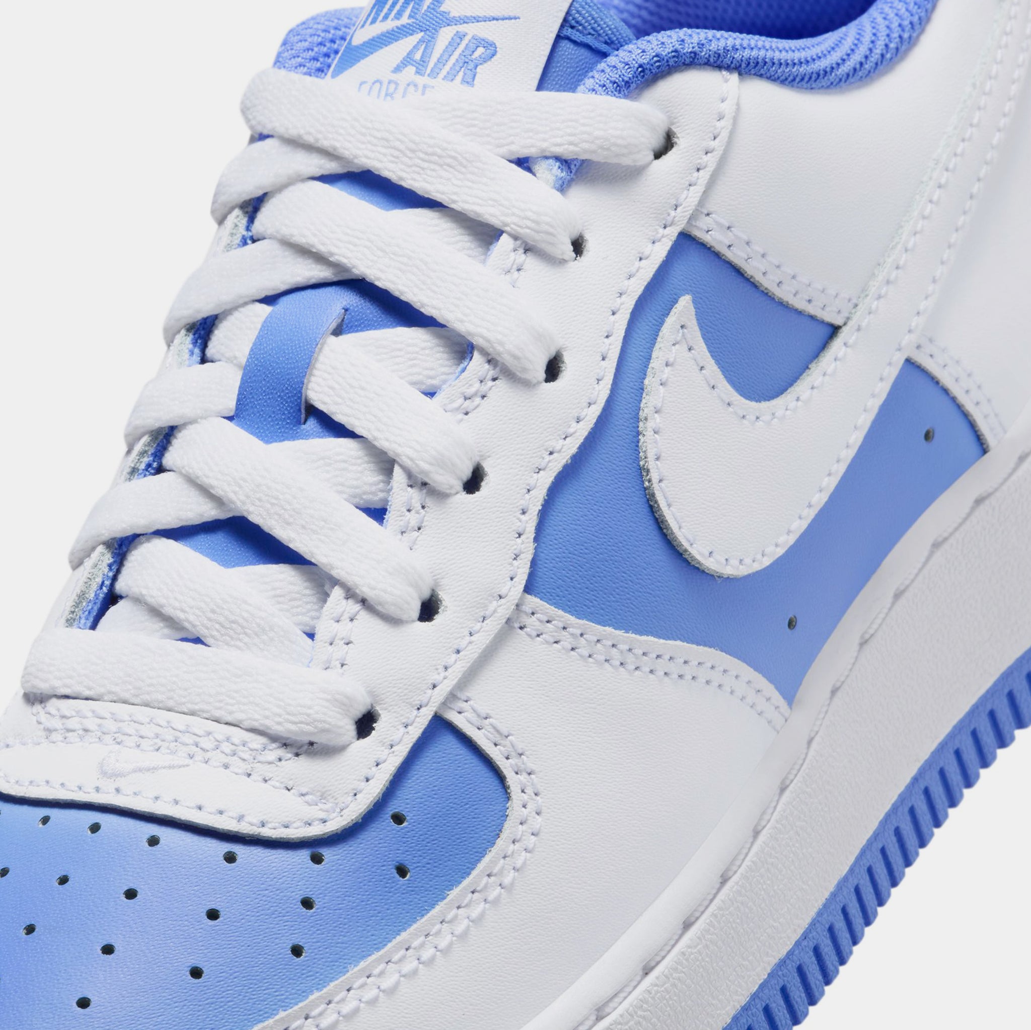 Nike Air Force Low Grade School Lifestyle Shoes White Light Blue