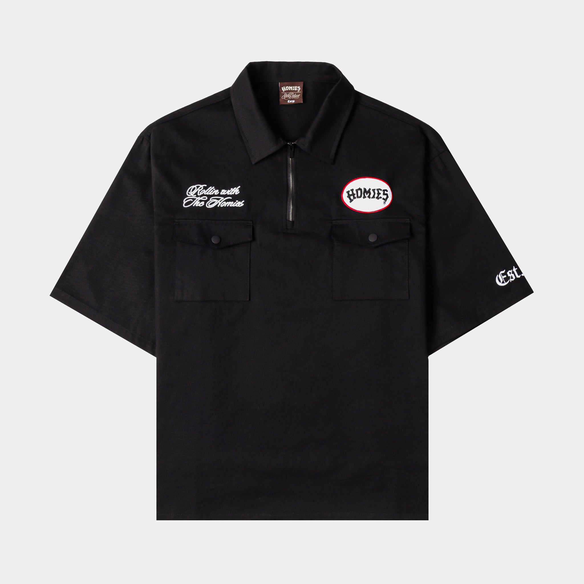 Shoe Palace SP x Homies Work Mens Short Sleeve Shirt Black White