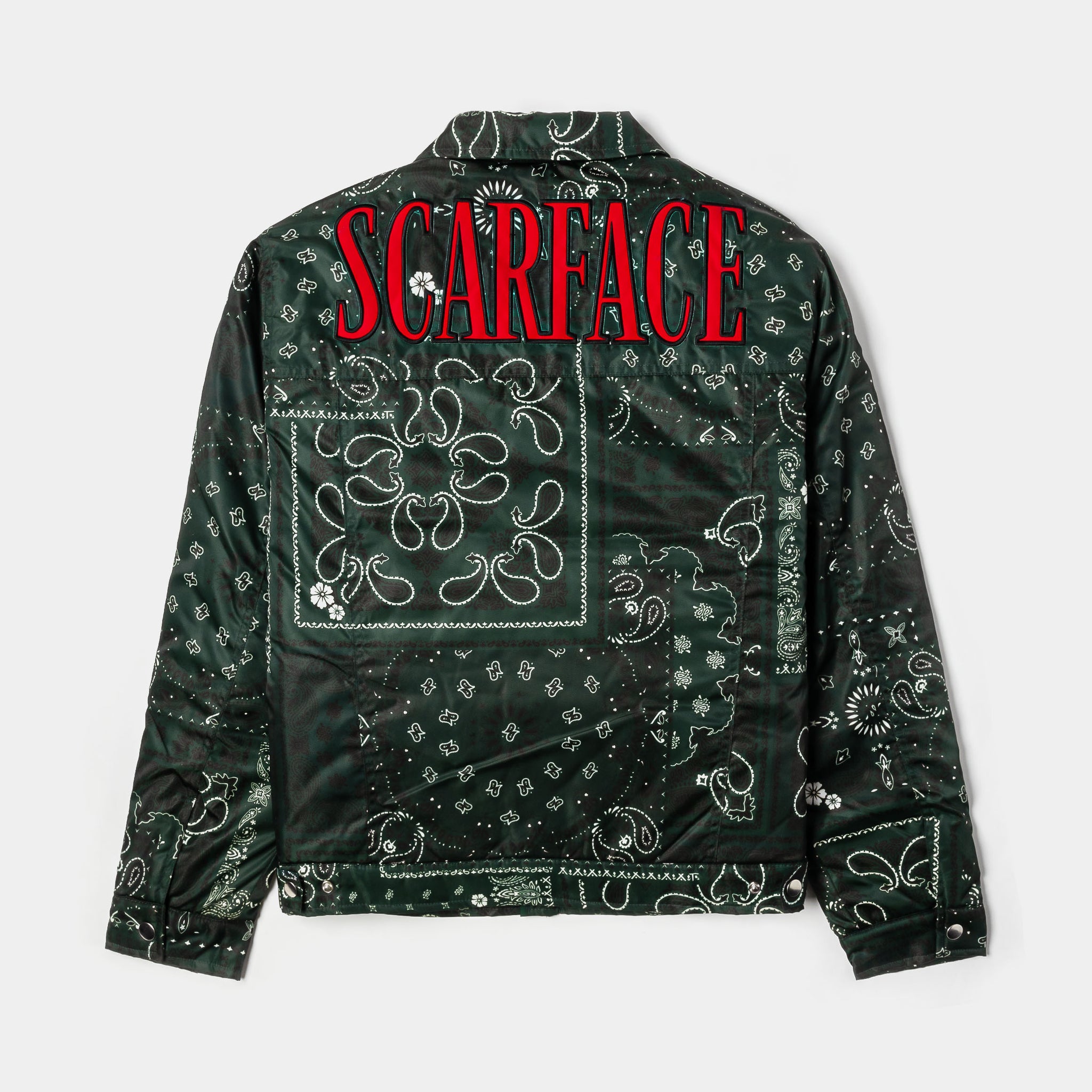 Shoe Palace SP x Scarface Satin Paisley Mens Jacket Green White 