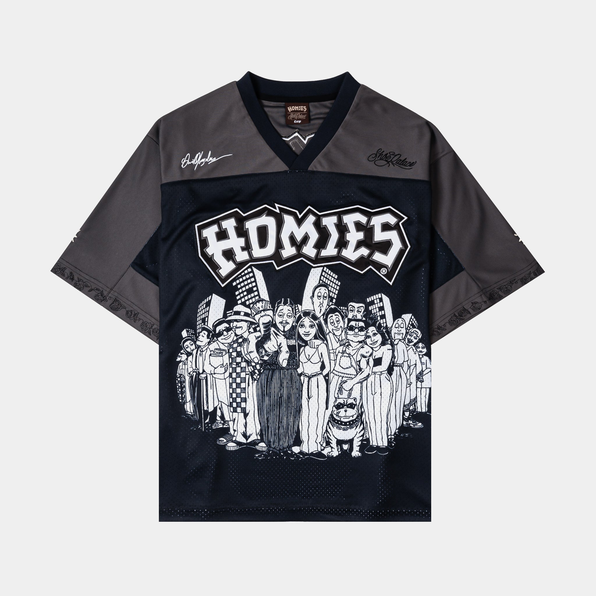 Shoe Palace SP x Homies Smile Now Mesh Mens Jersey Black Grey 
