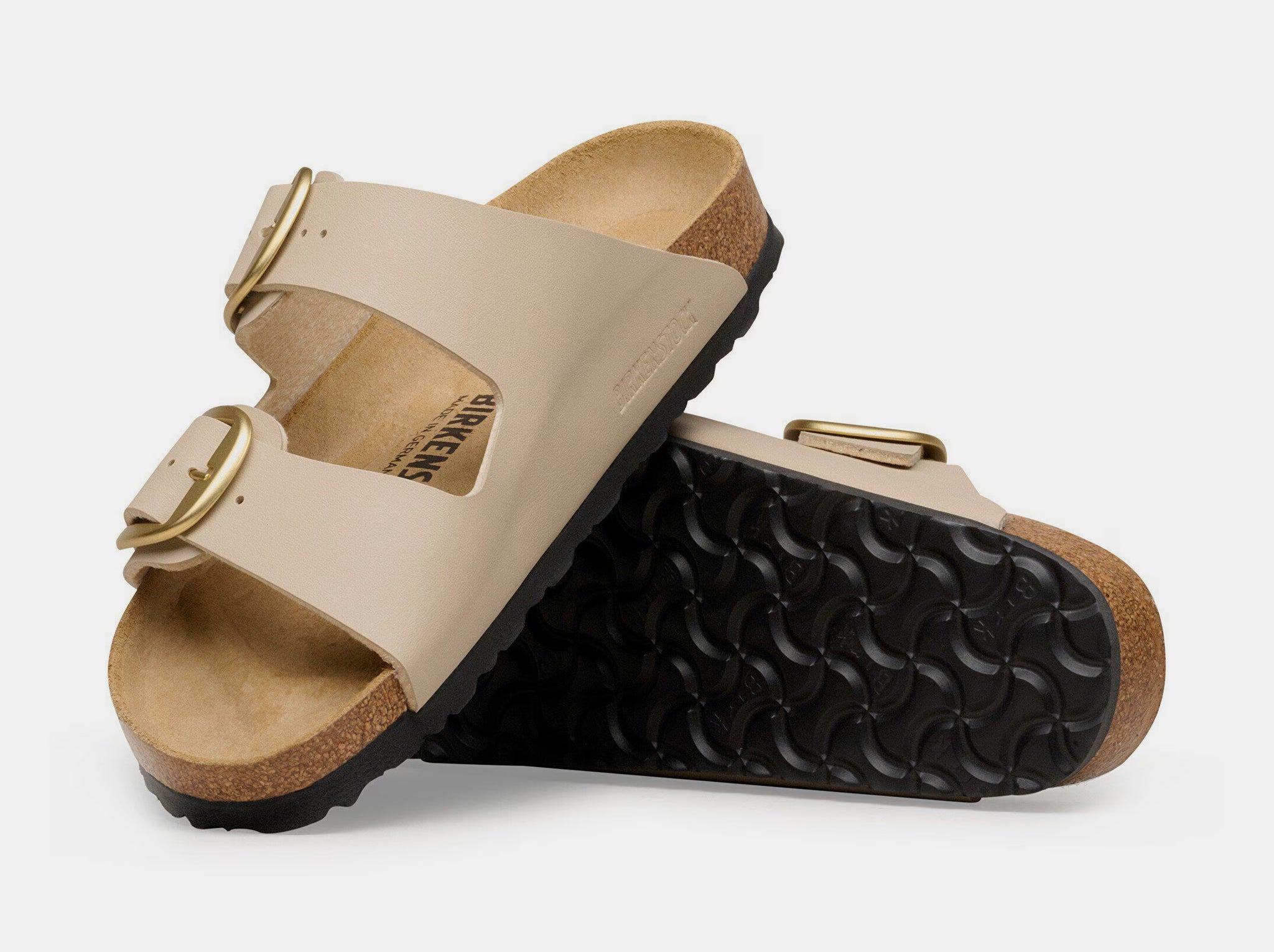 Birkenstock Arizona Big Buckle Womens Sandals Beige Gold 1031429