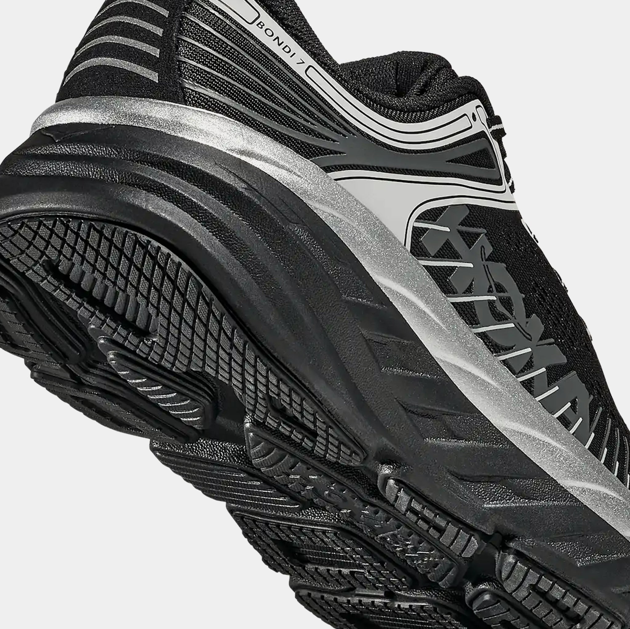 Hoka Bondi 7 Mens Running Shoes Black Stardust 1110518-BKSTR