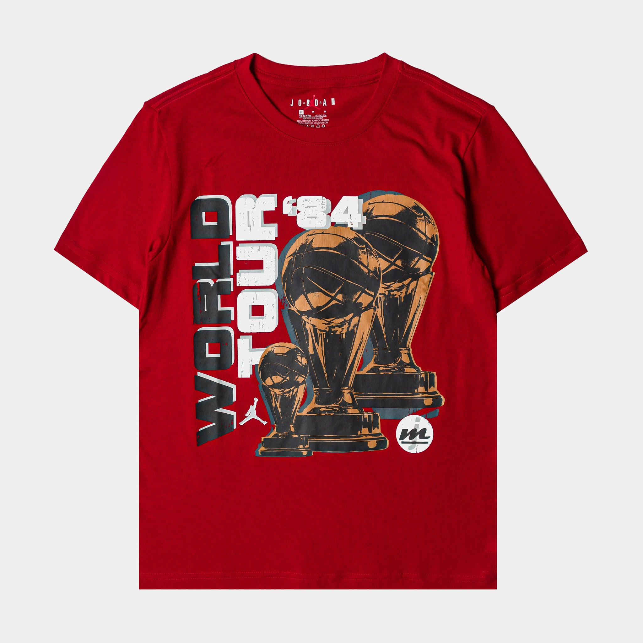 MJ Jordan MJ World Tour Graphic Grade School Short Sleeve Shirt Red