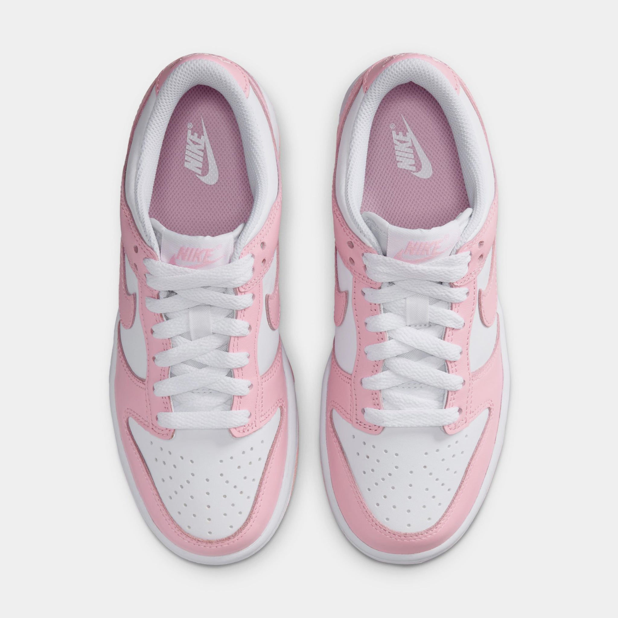 Nike Dunk Low Grade School Lifestyle Shoes White Medium Soft Pink 