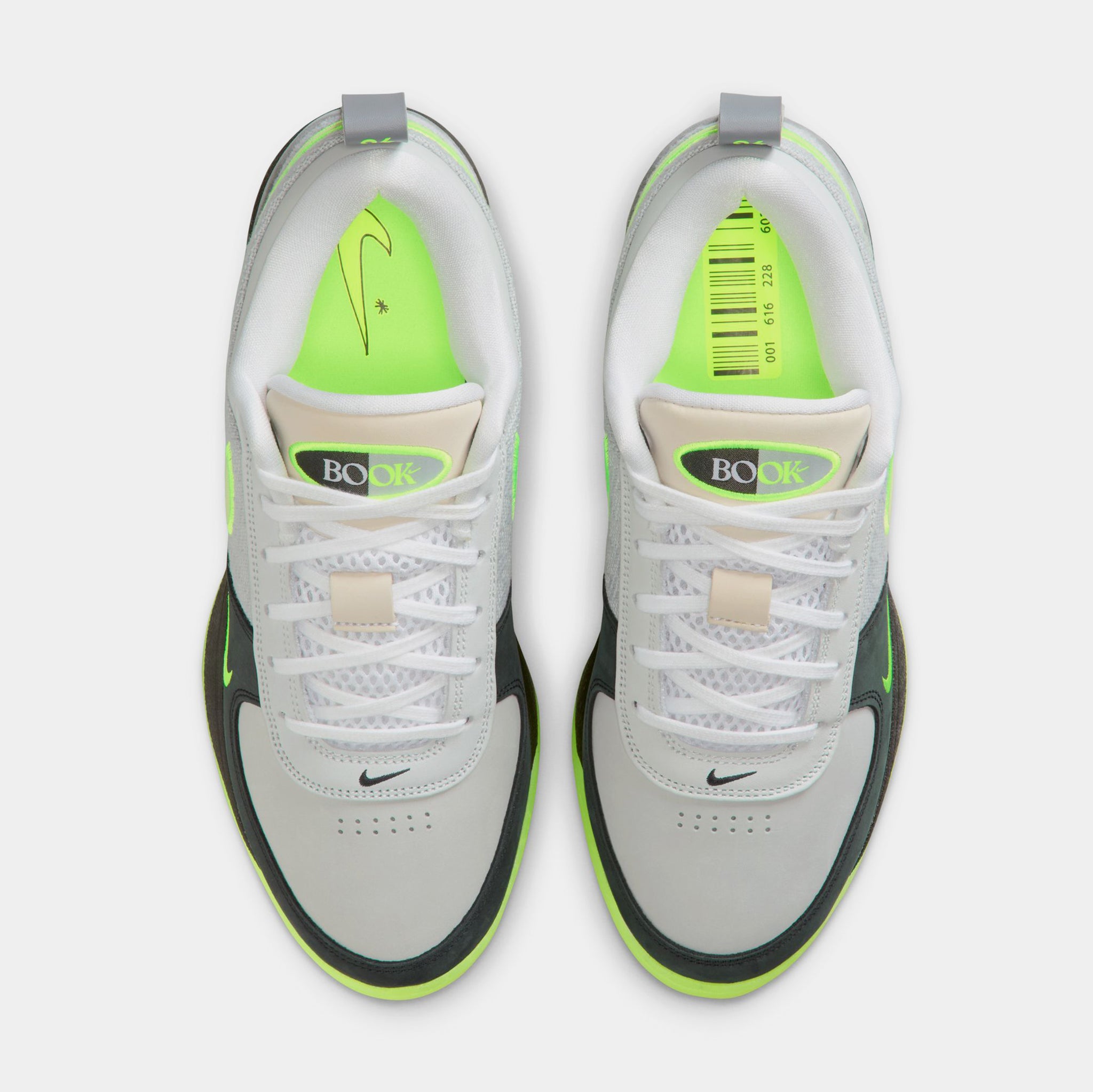 Nike Book 1 AM Neon Mens Lifestyle Shoes Light Smoke Grey Volt 