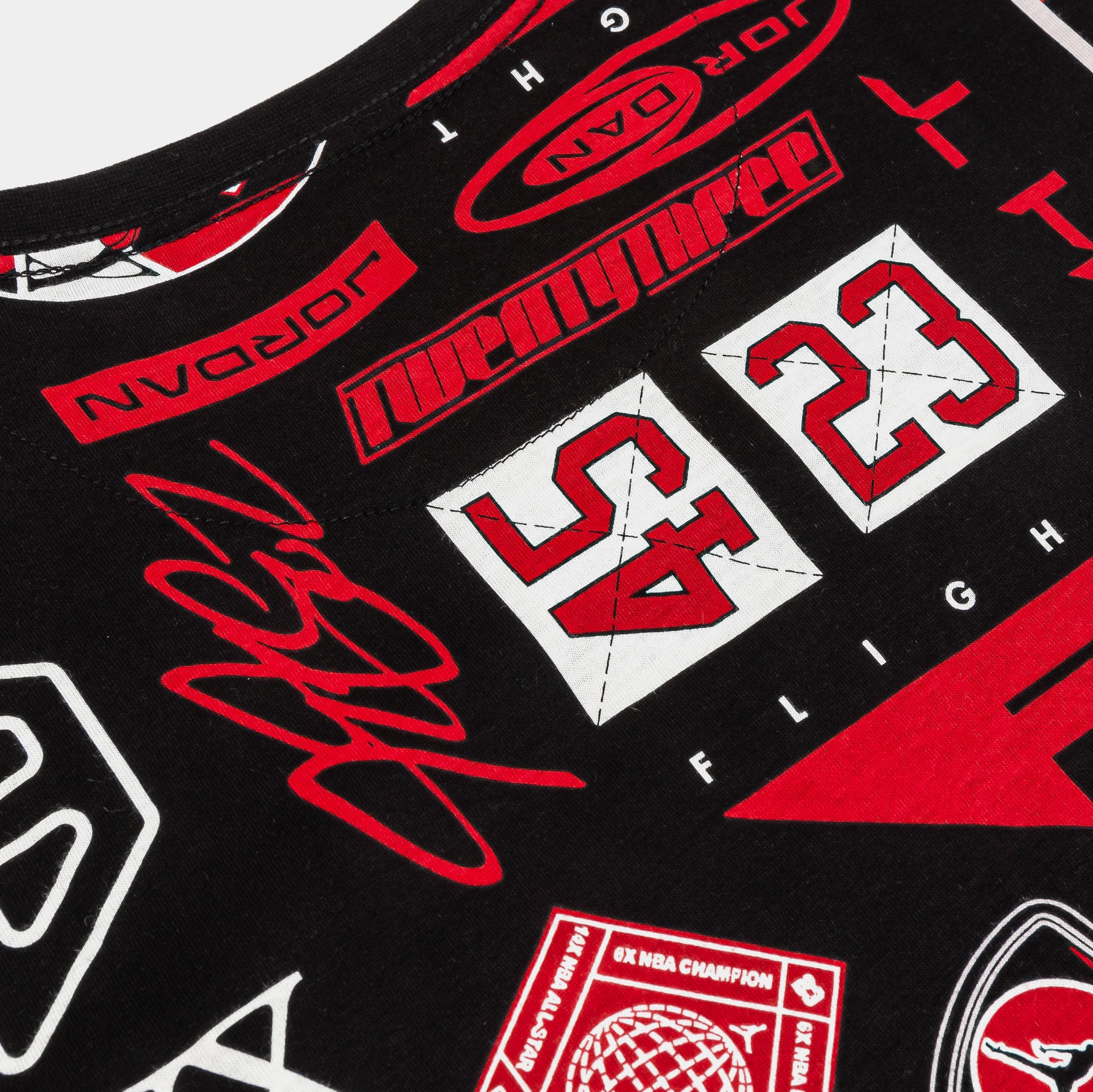 Jordan Flight Essentials Grade School Short Sleeve Shirt Black Red