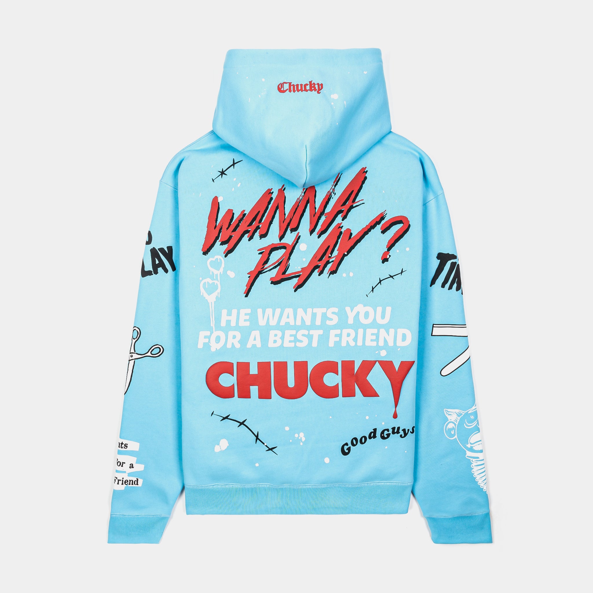 Shoe Palace SP x Chucky Wanna Play Pullover Mens Hoodie Blue Red 