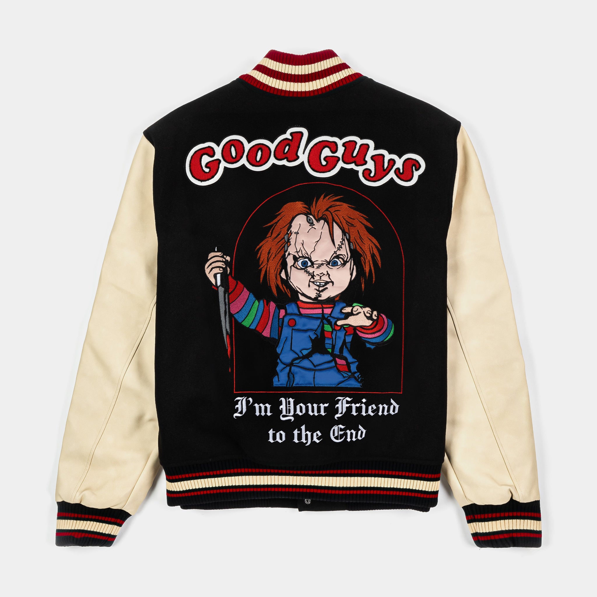 Shoe Palace SP x Chucky Good Guys Varsity Mens Jacket Blue Cream 