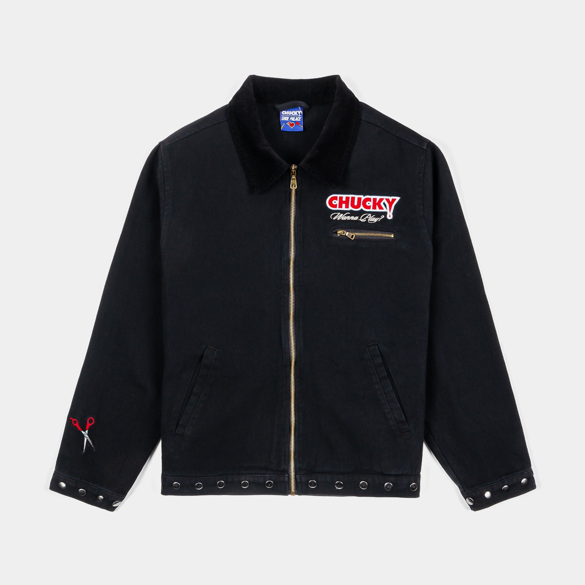 Shoe Palace SP x Chucky Wanna Play Washed Work Mens Jacket Black 