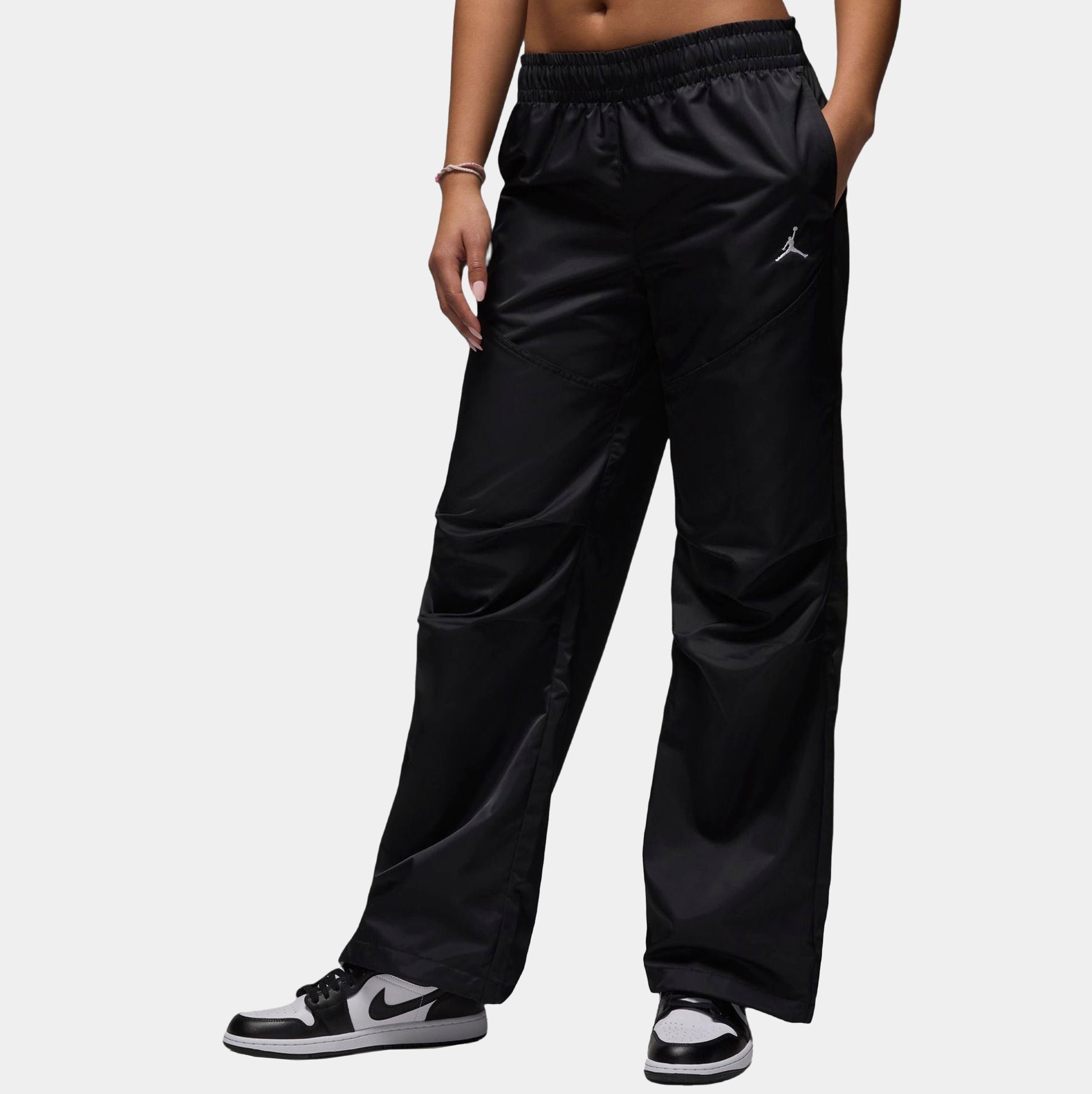 Jordan Brooklyn Satin Womens Pants Black White HF9465-010 – Shoe
