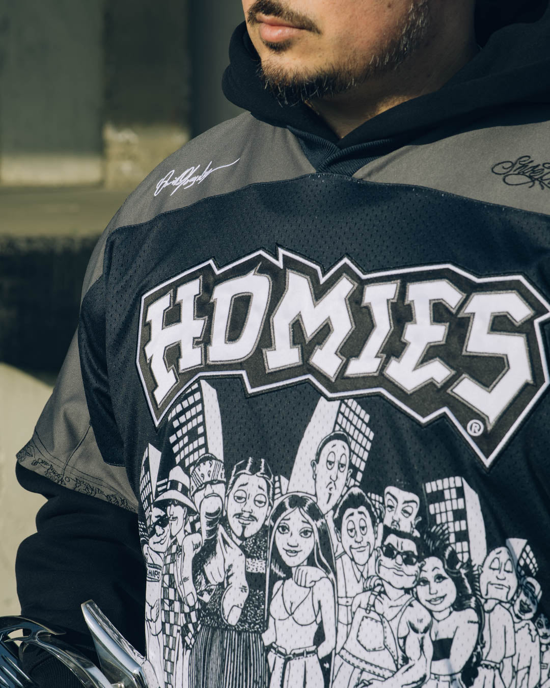 Shoe Palace SP x Homies Smile Now Mesh Mens Jersey Black Grey