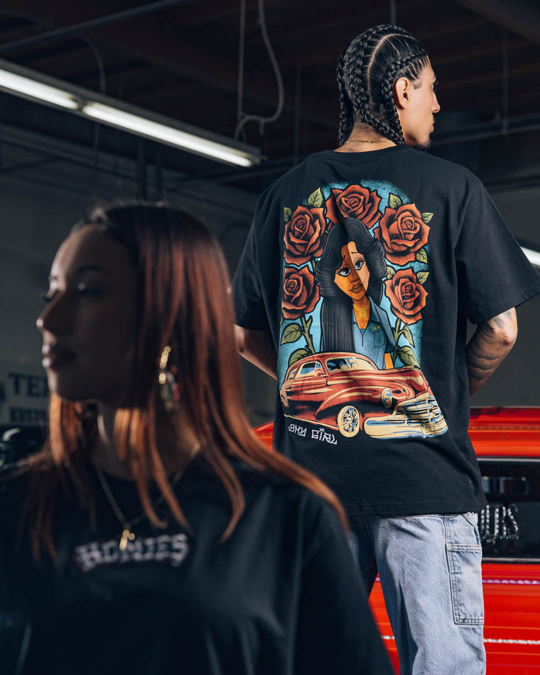 Shoe Palace SP x Homies Shy Girl Mens Short Sleeve Shirt Black Red