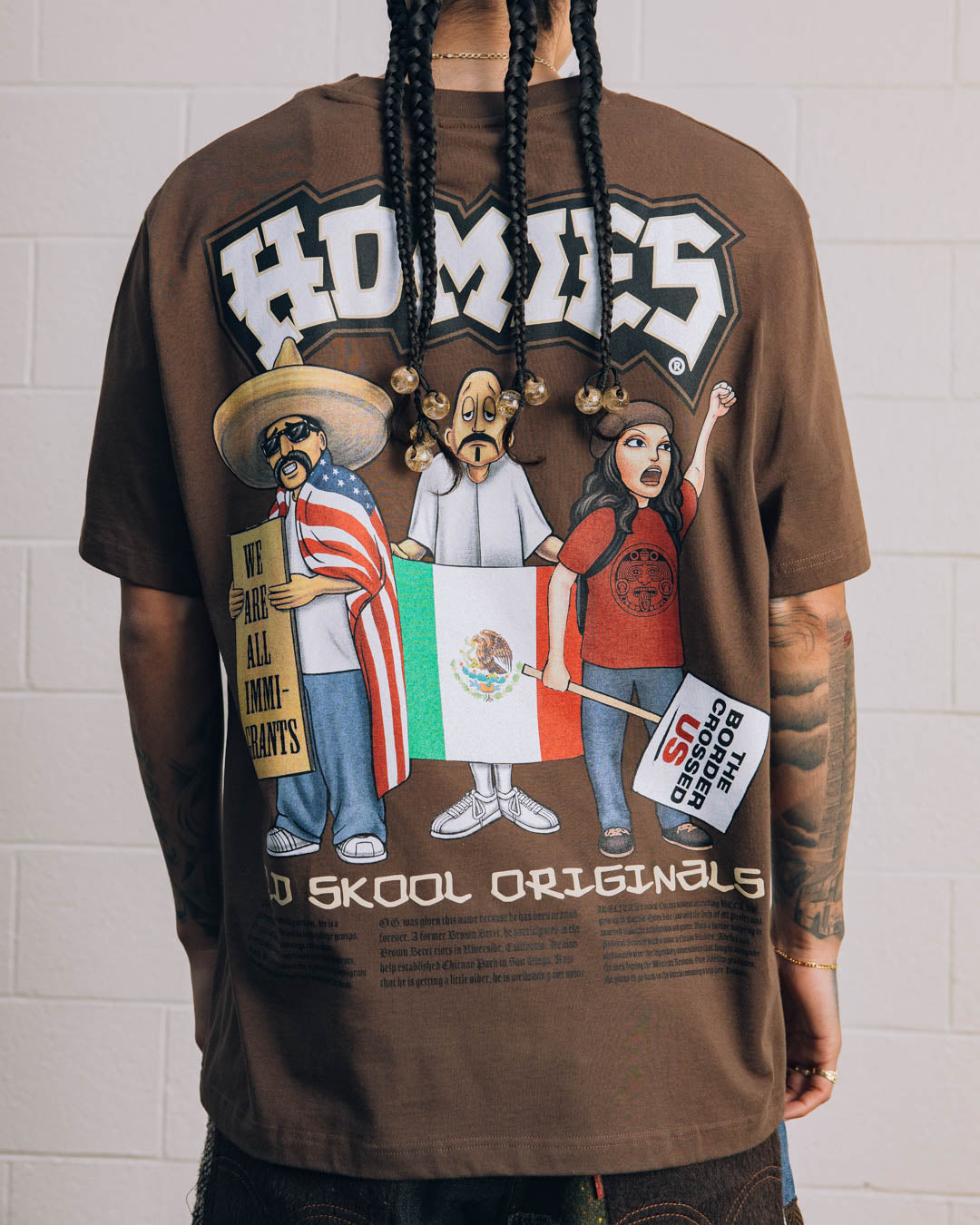 Shoe Palace SP x Homies Old Skool Mens Short Sleeve Shirt Brown