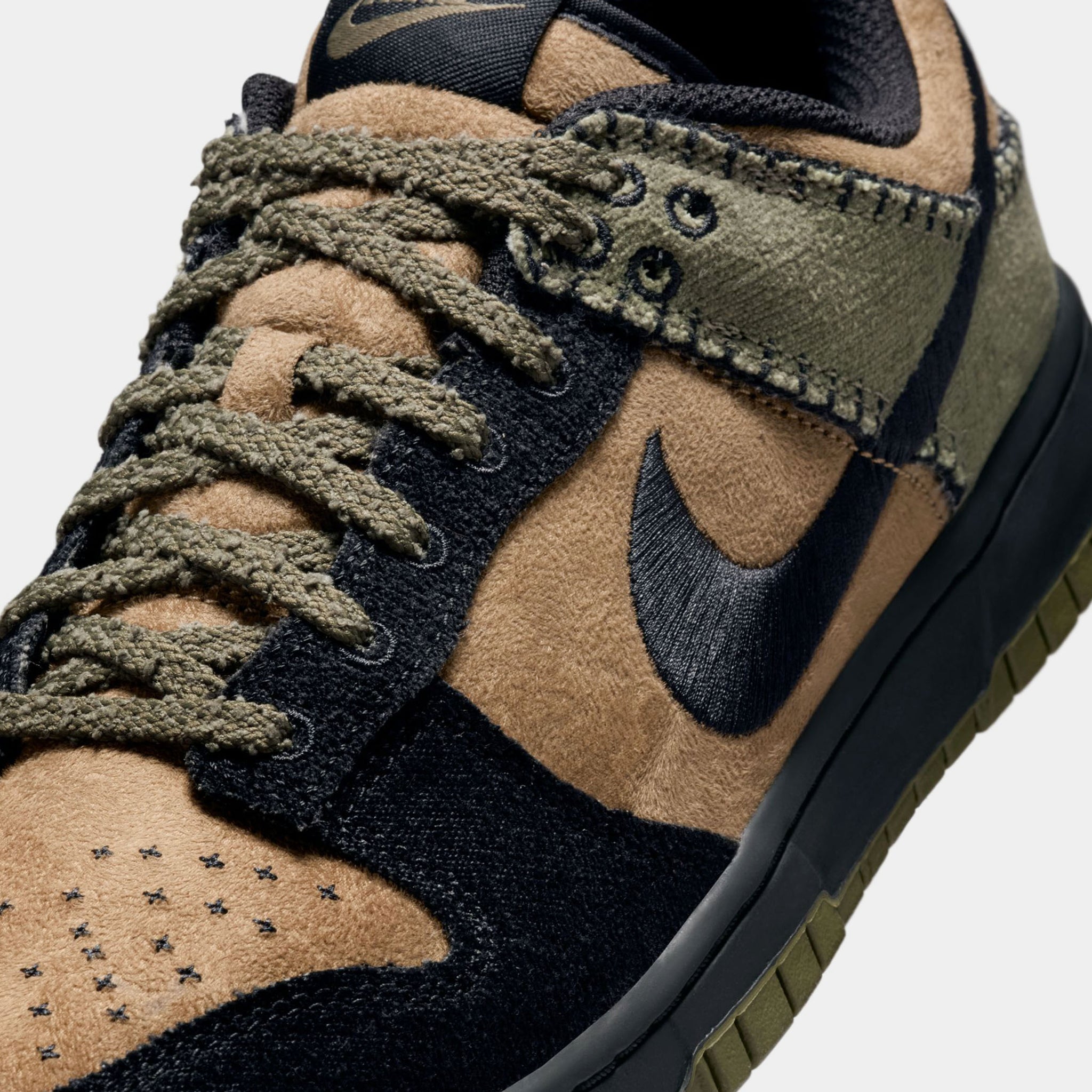 Nike Dunk Low Retro Camo Olive Mens Lifestyle Shoes Brown Kelp