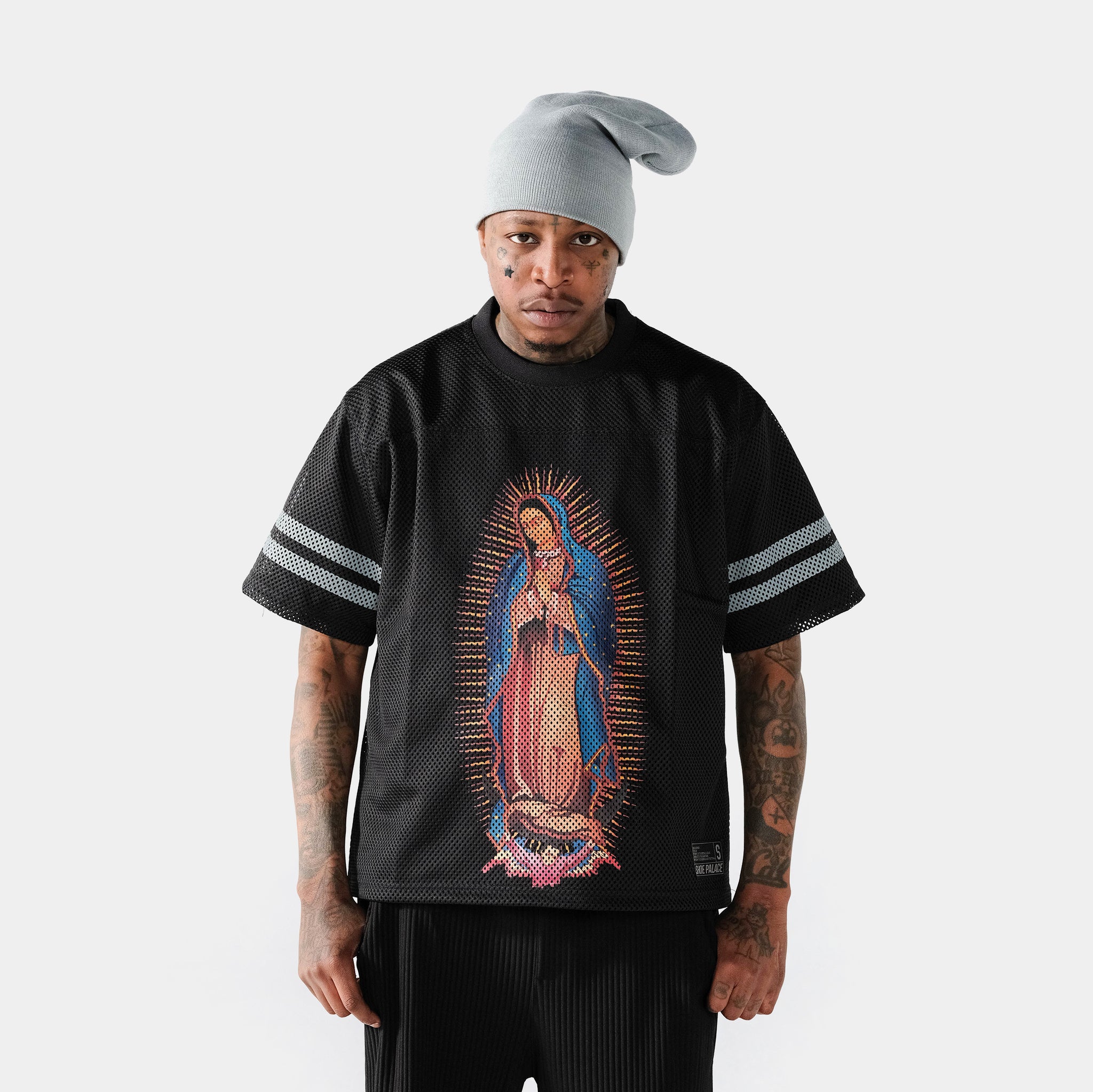 Maison Article Lady Of Guadalupe Mesh Mens Jersey Black Blue
